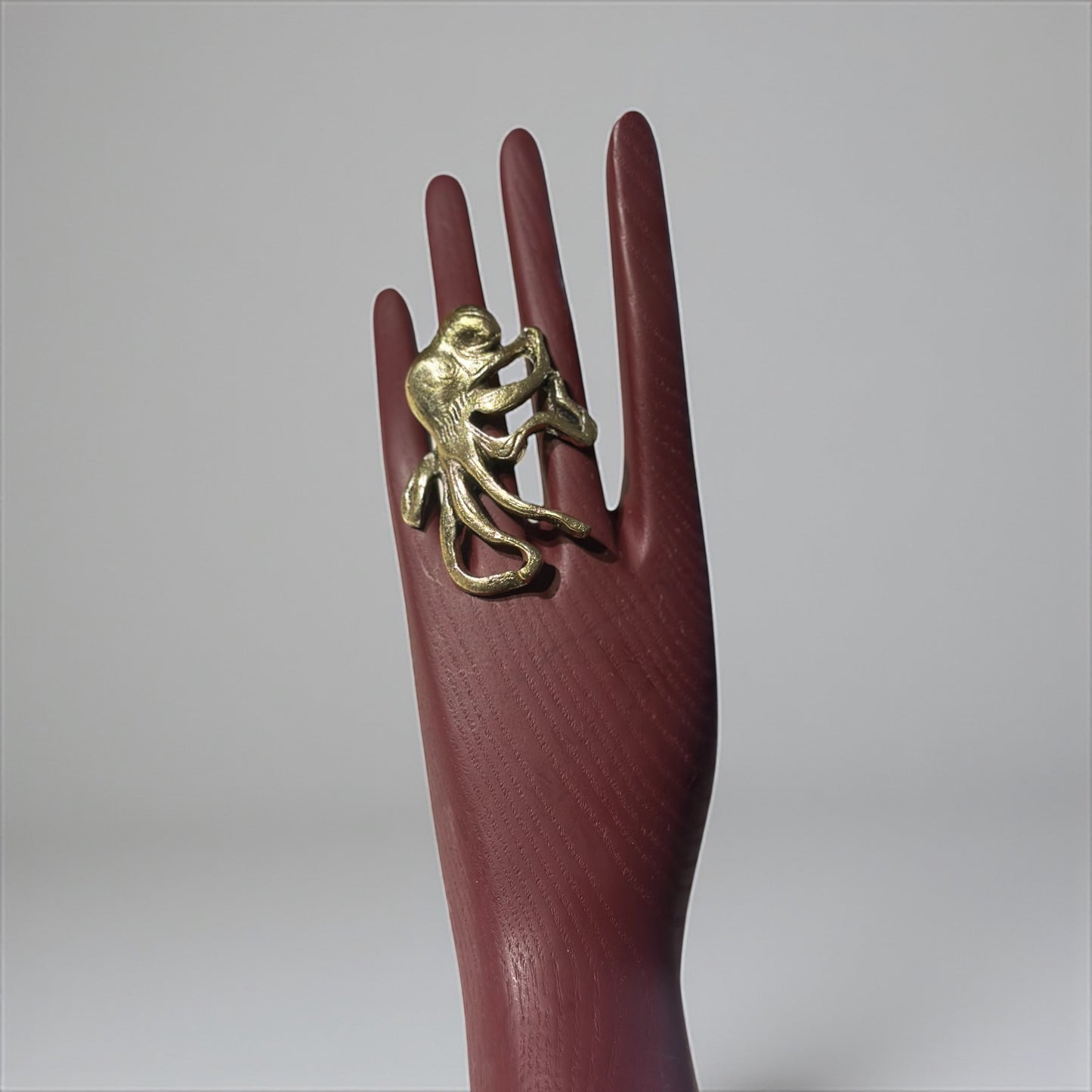 Octopus Brass Ring (Vertical)