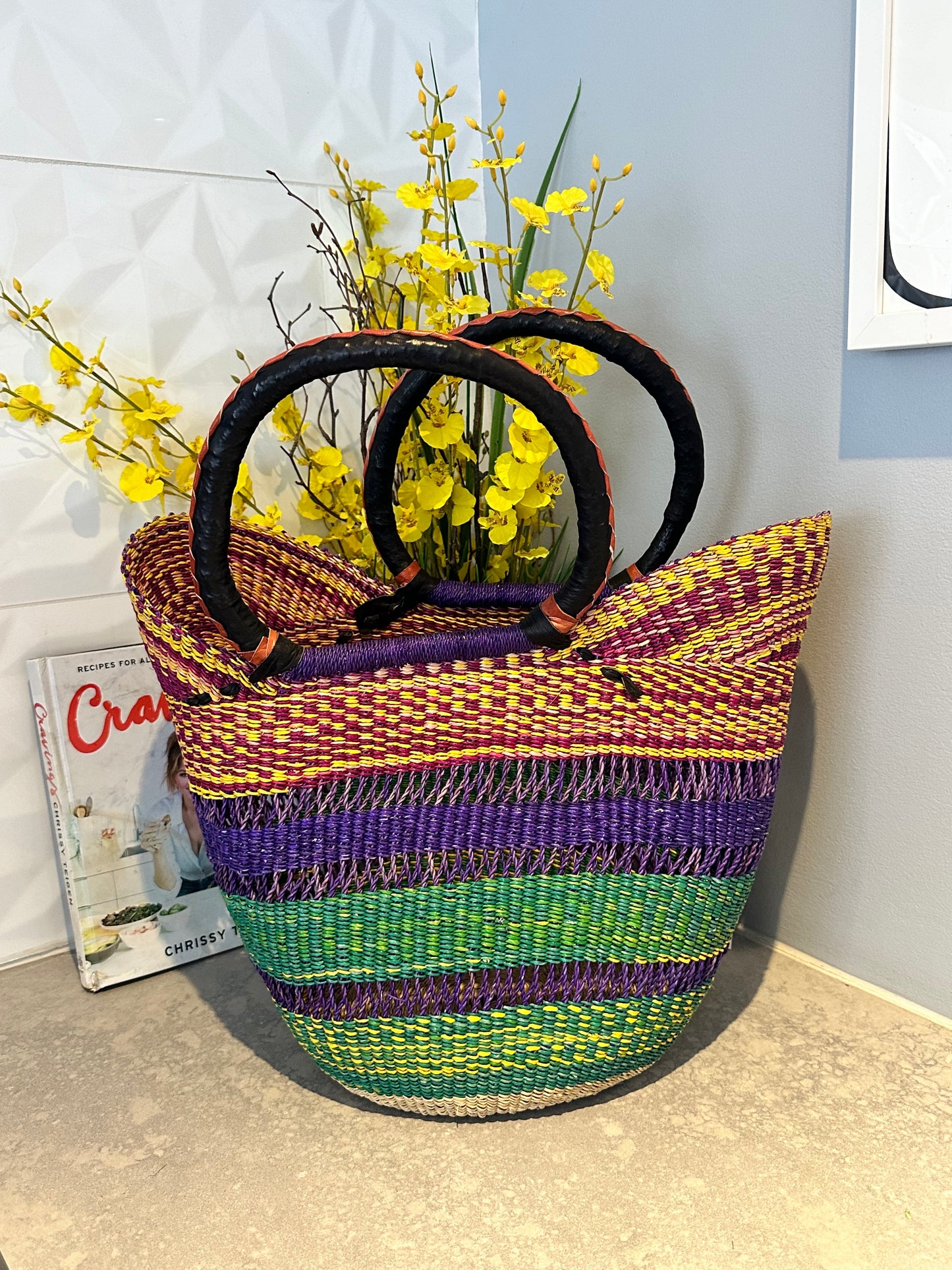 Purple Green Yellow Maroon U-Shopper Basket