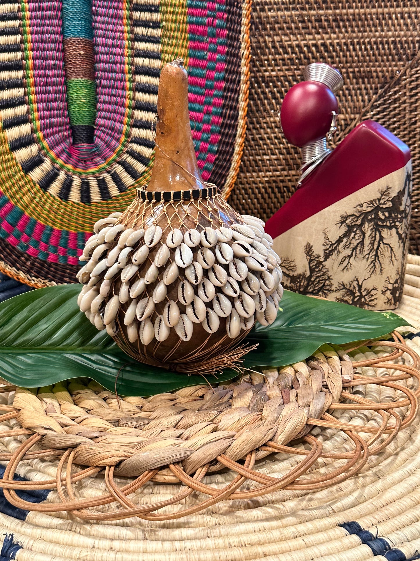 Natural Cowrie Shell Gourd Shekere