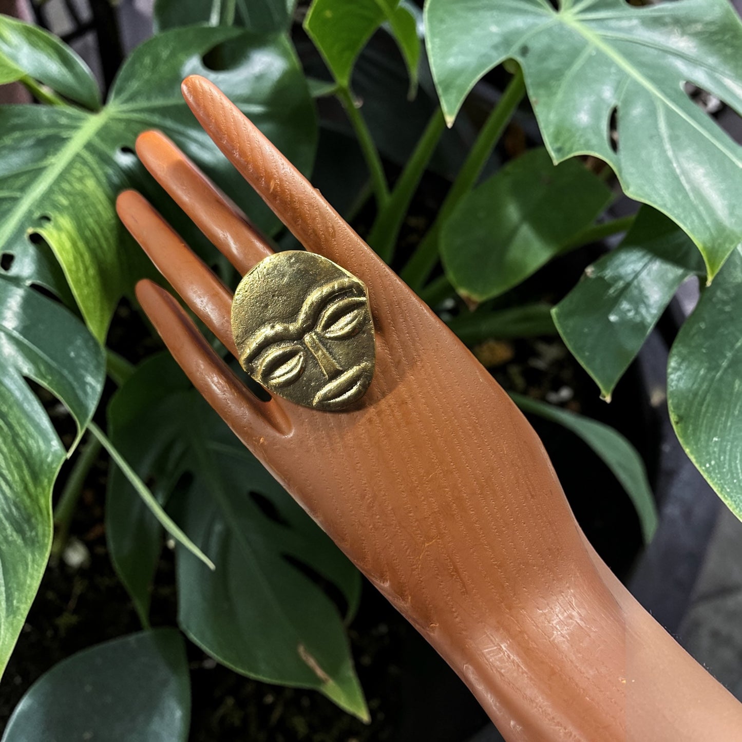 Heritage Mask Brass Ring