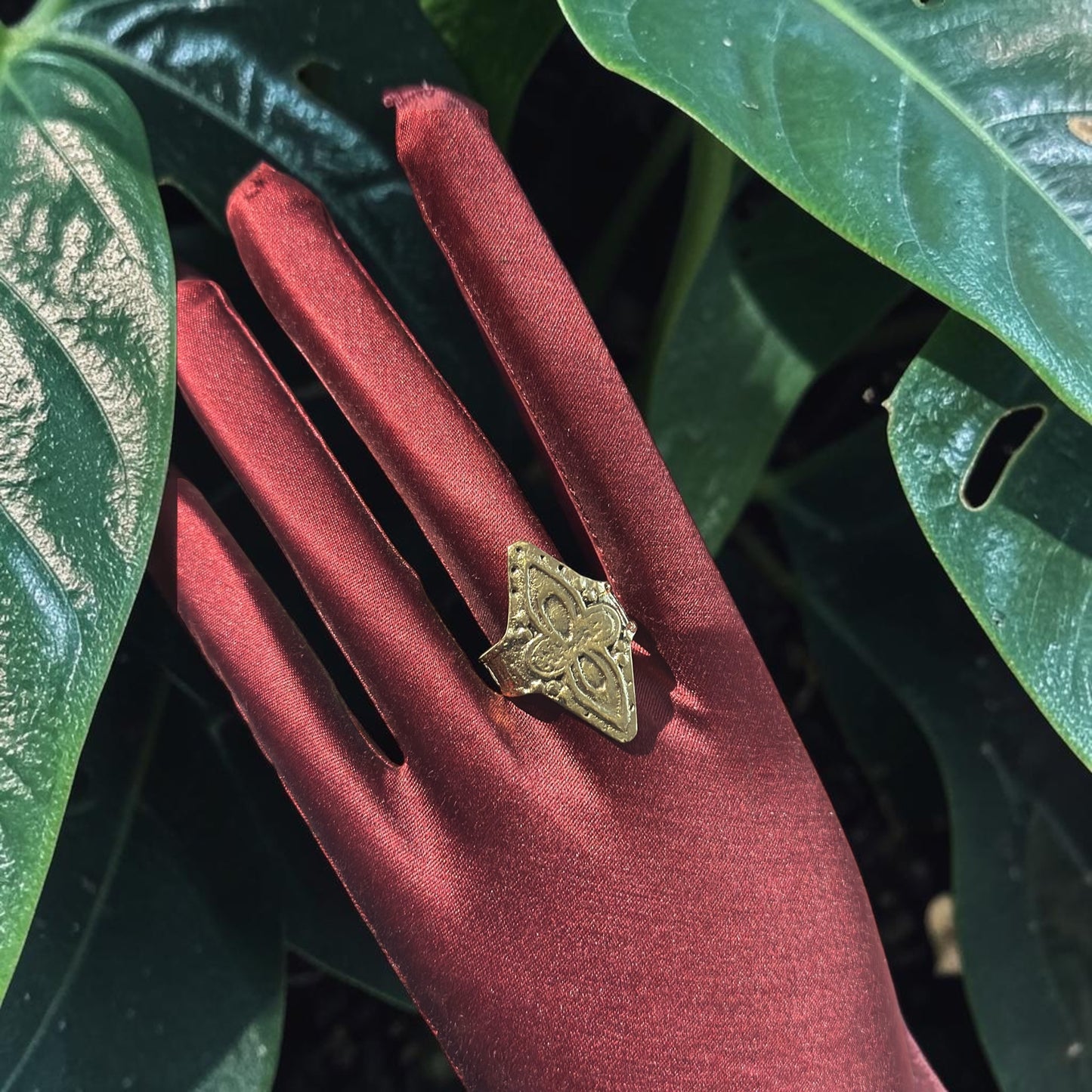 Sacred Bloom Brass Ring