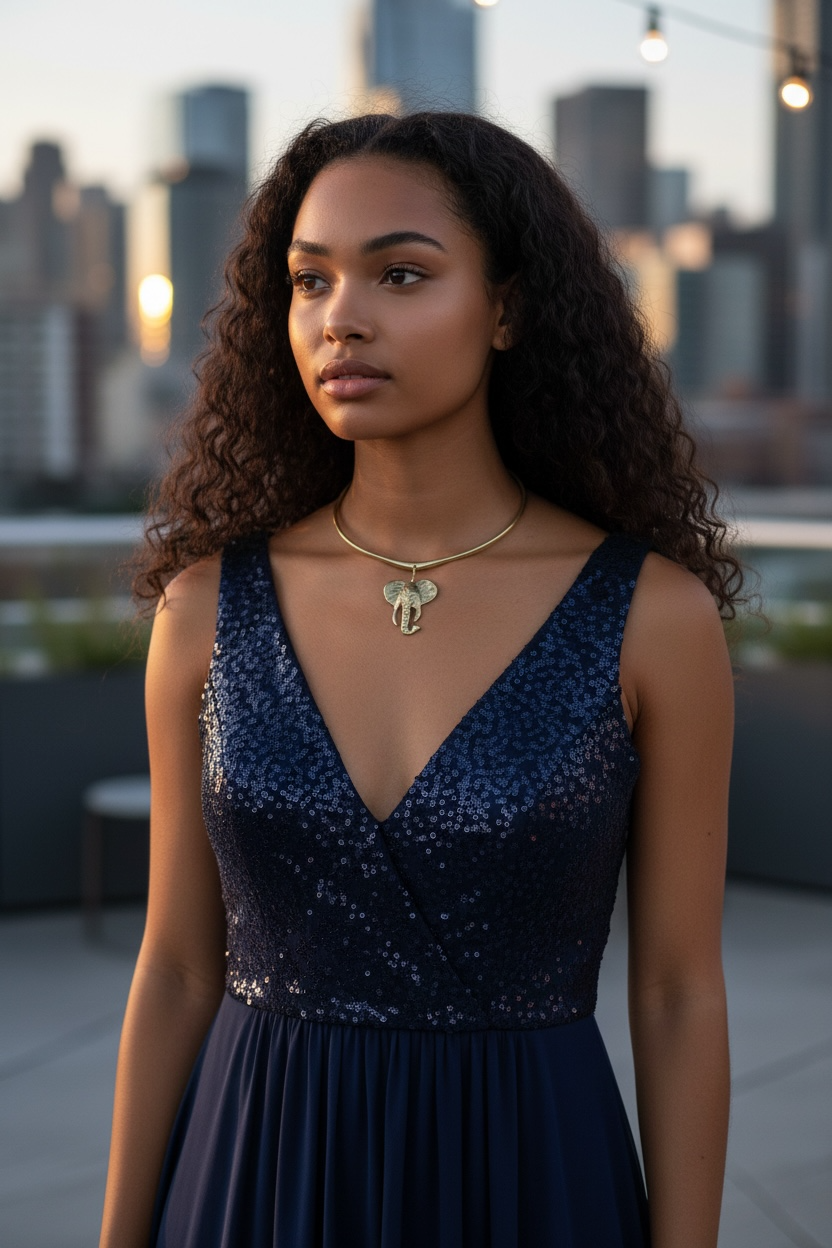 Ancestral Strength Elephant Brass Necklace