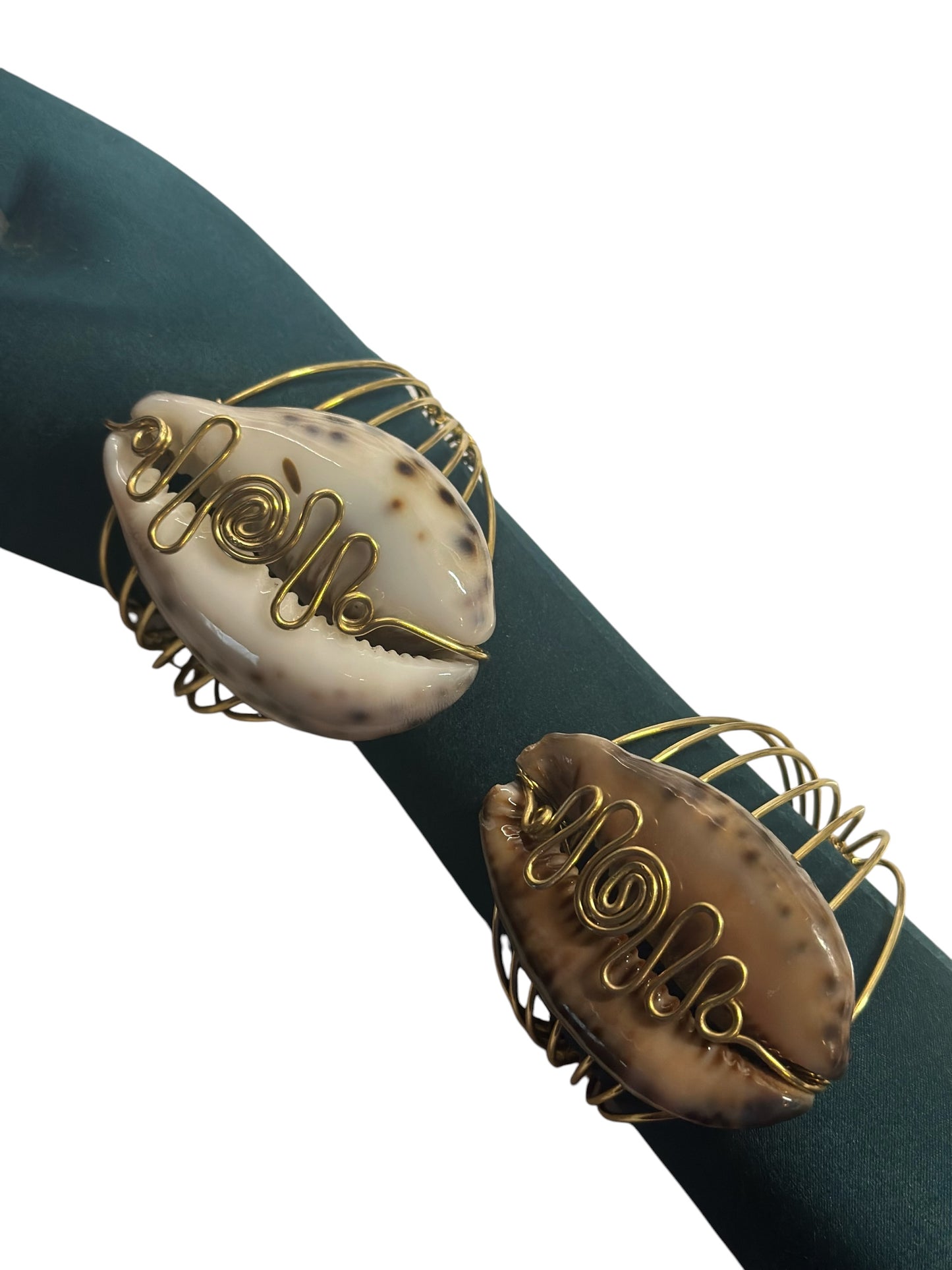 Wealth Within Brass Cowrie Cuff