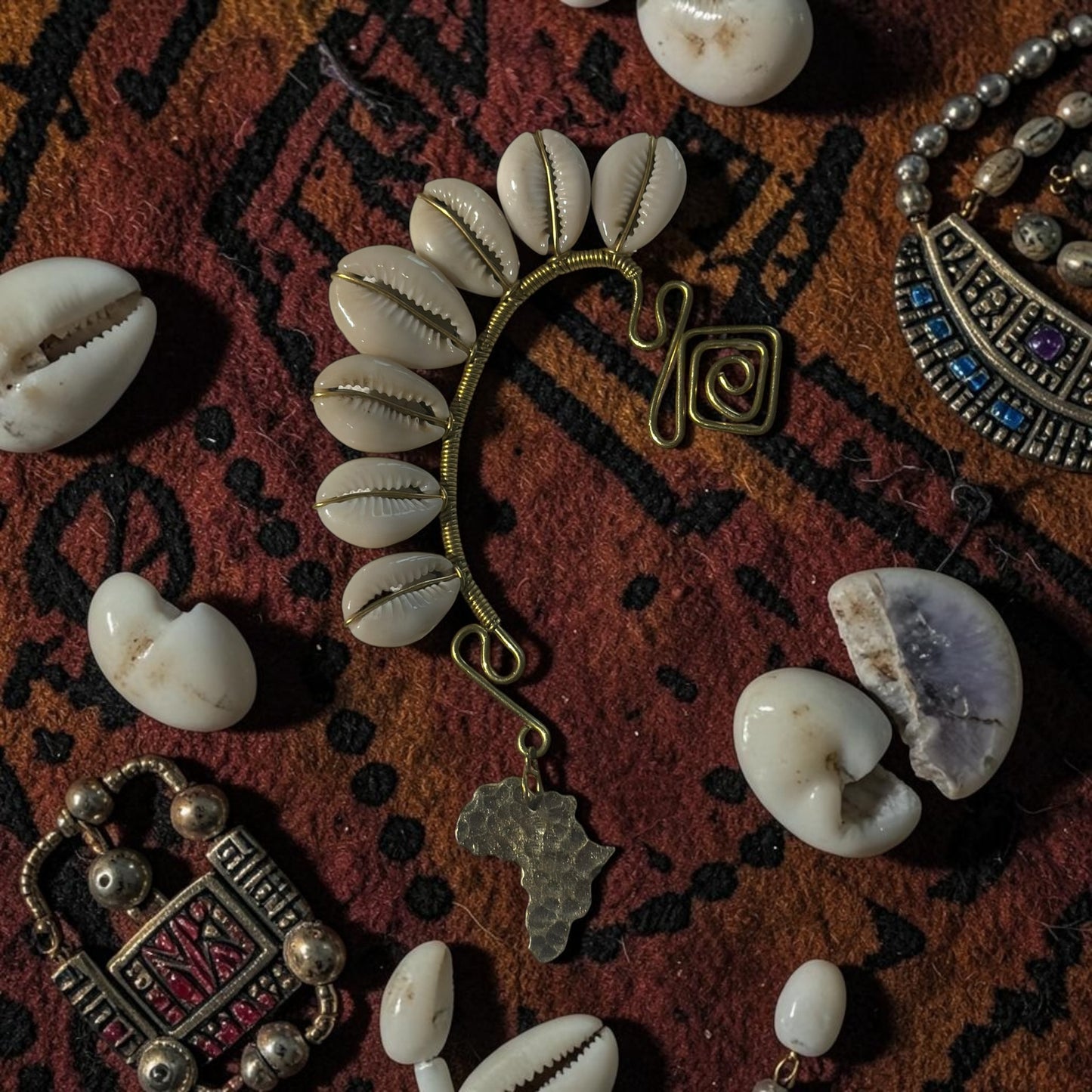 AdornHer “Ancient Rhythm” Cowrie Ear Cuff (Right Ear)