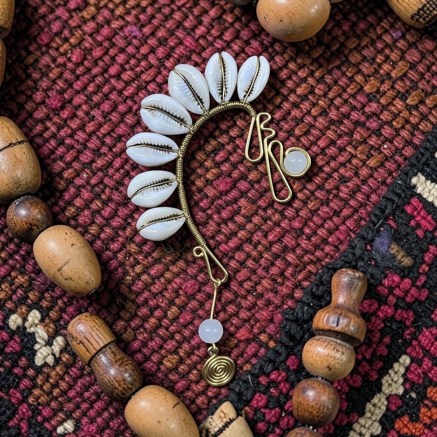 AdornHer “Ivory Whisper” Cowrie Ear Cuff (Right Ear)