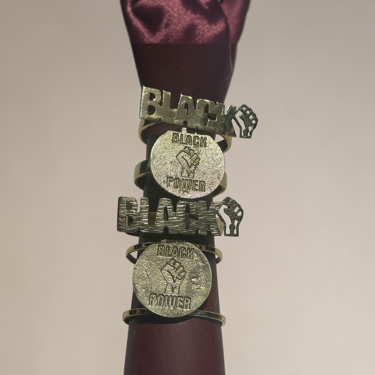 Full Circle Black Power Brass Cuff Style 2