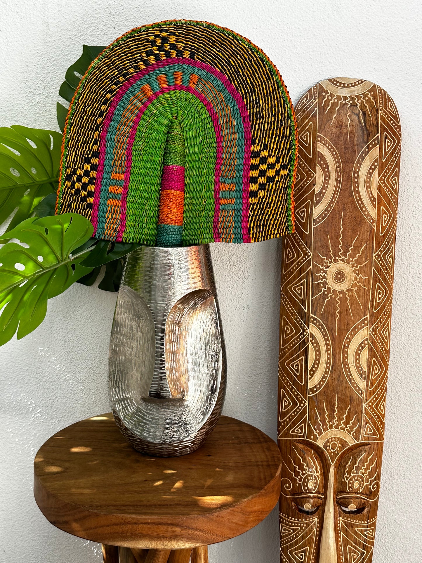 Green Yellow Woven Fan