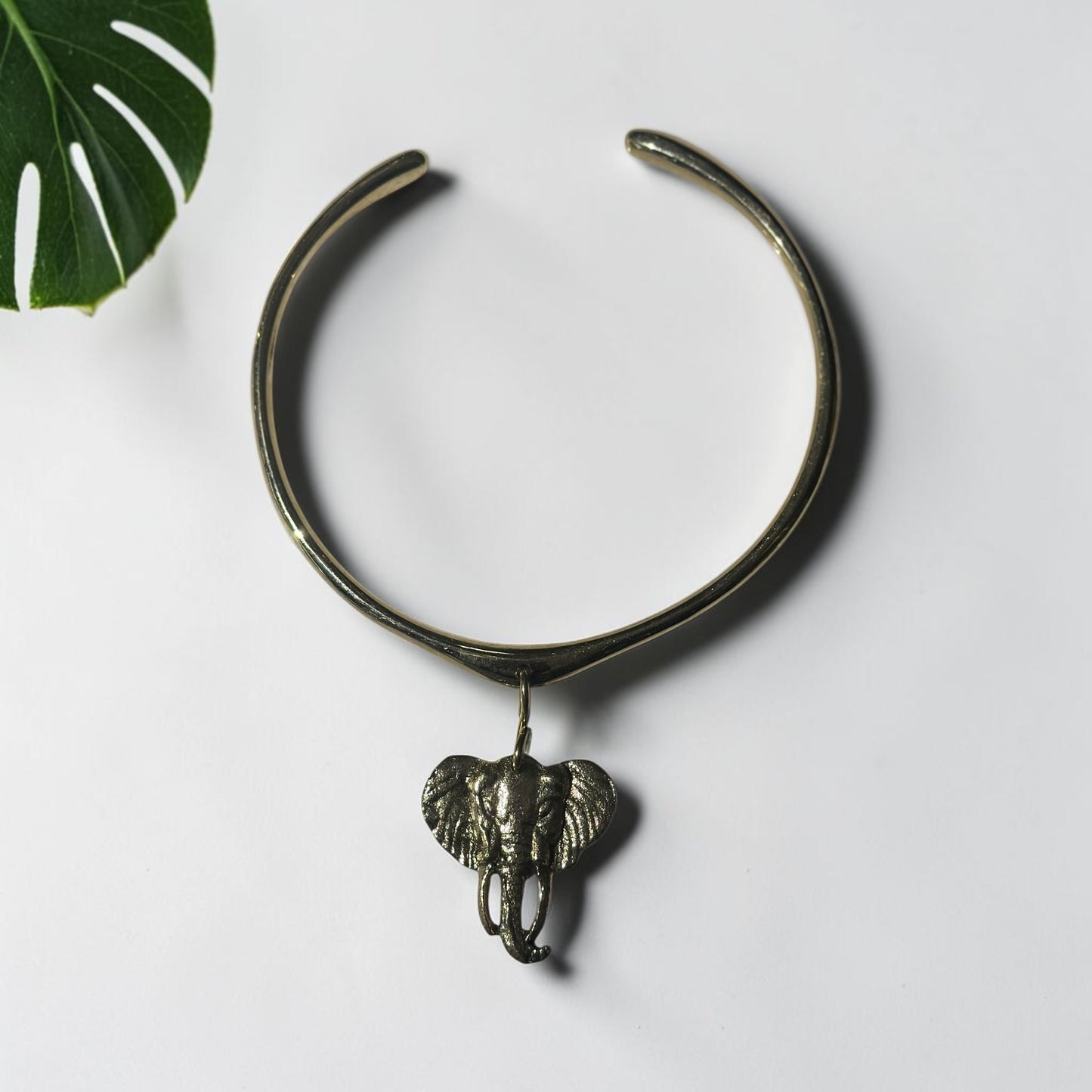 Ancestral Strength Elephant Brass Necklace