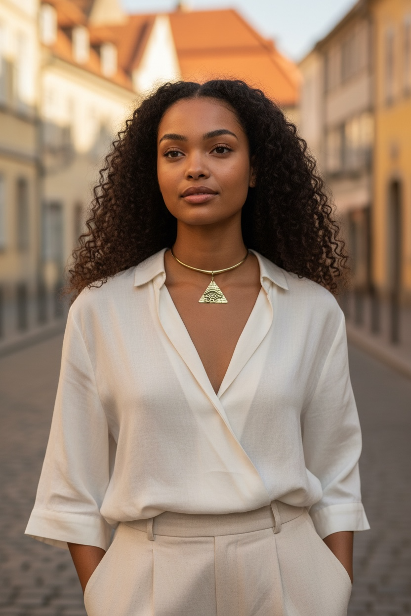 Eye of Protection Brass Necklace