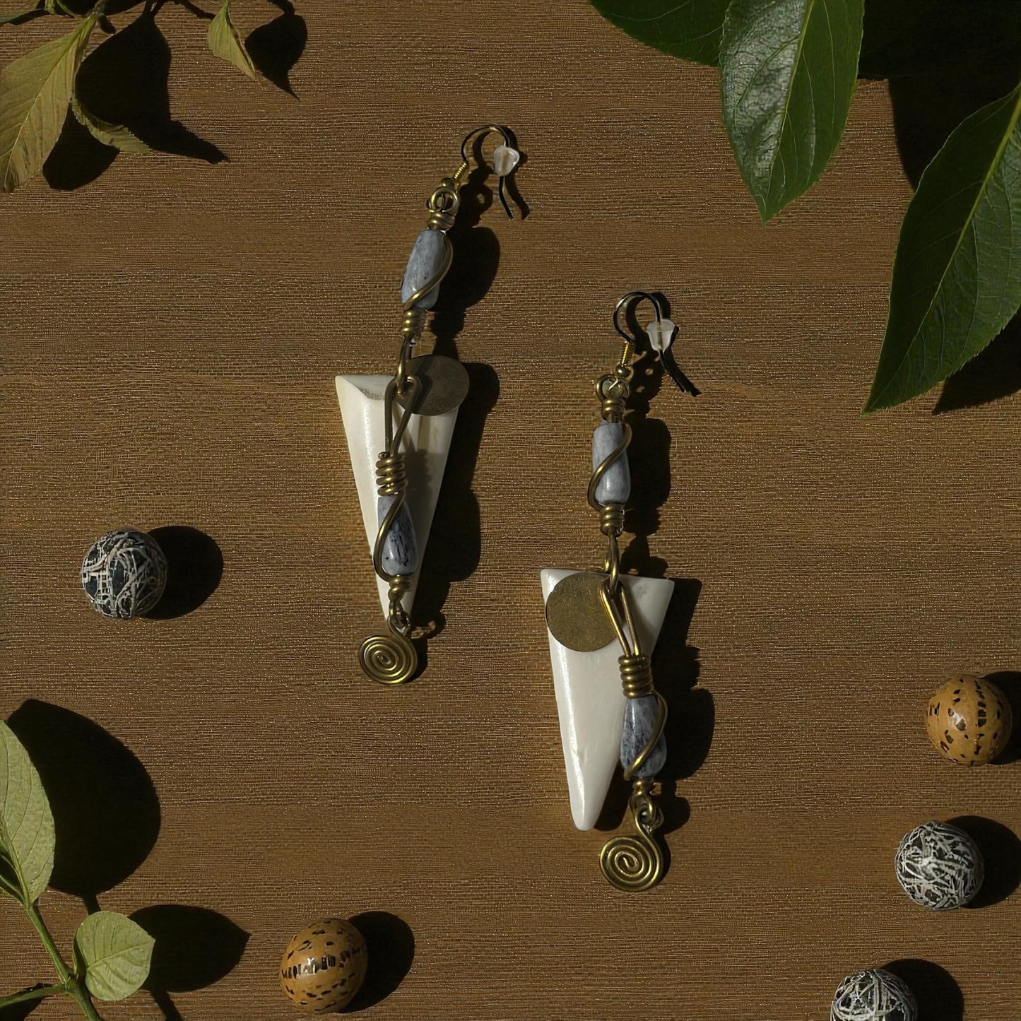 Ivory Spiral Path Earrings Style 2