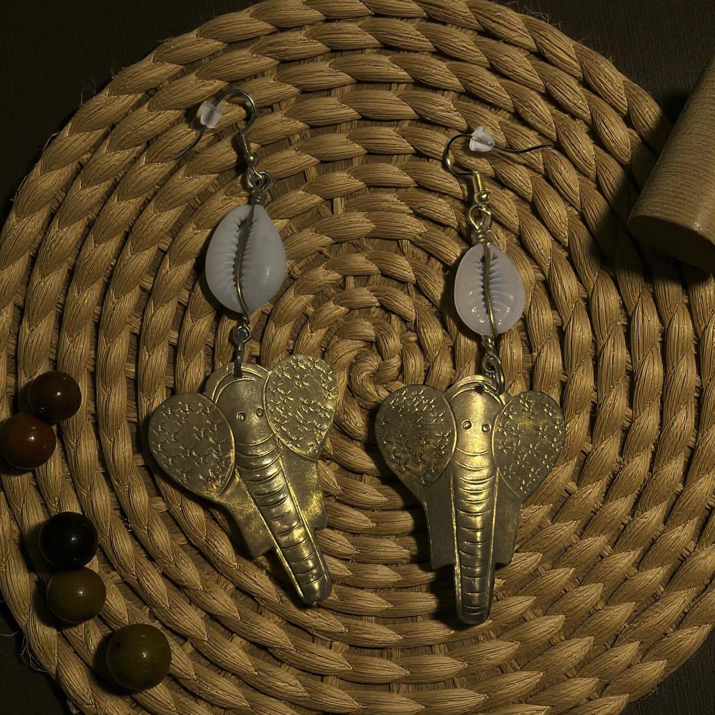 Elephant Majesty Cowrie Earrings