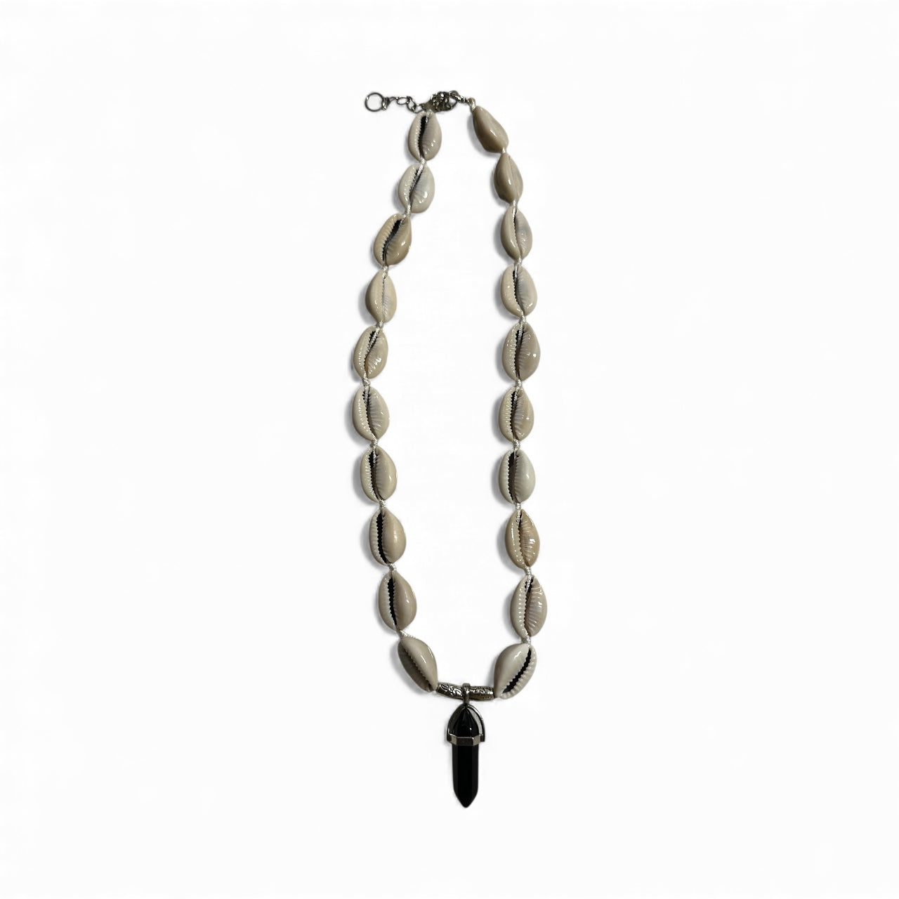 Obsidian Tide Cowrie Necklace