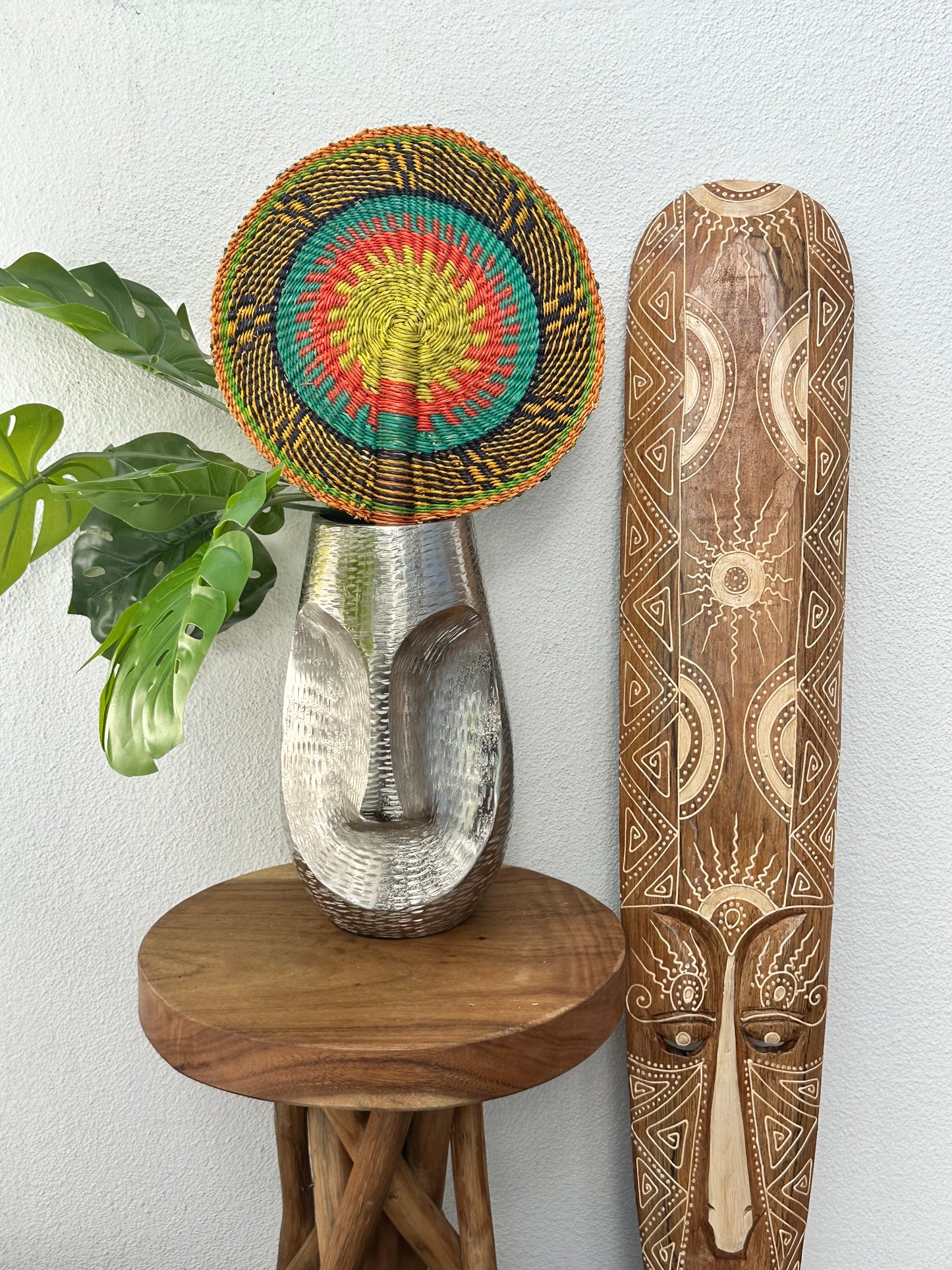 Yellow Orange Circle Woven Fan