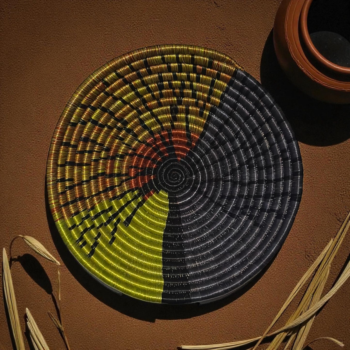 Lime Rooted Sunrise Woven Basket