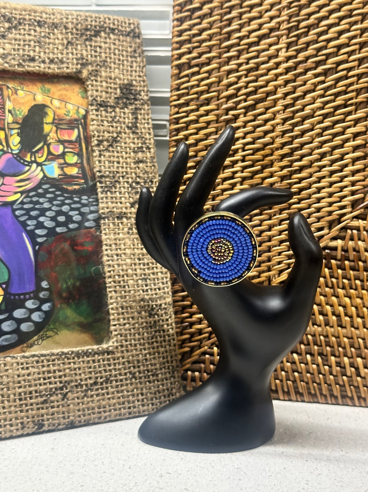 Umoja Earth Beaded Brass Ring