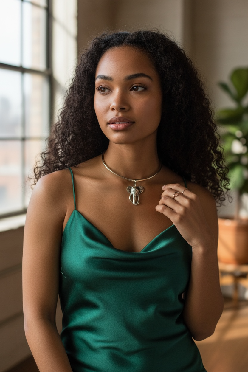 Elephant Spirit Brass Necklace