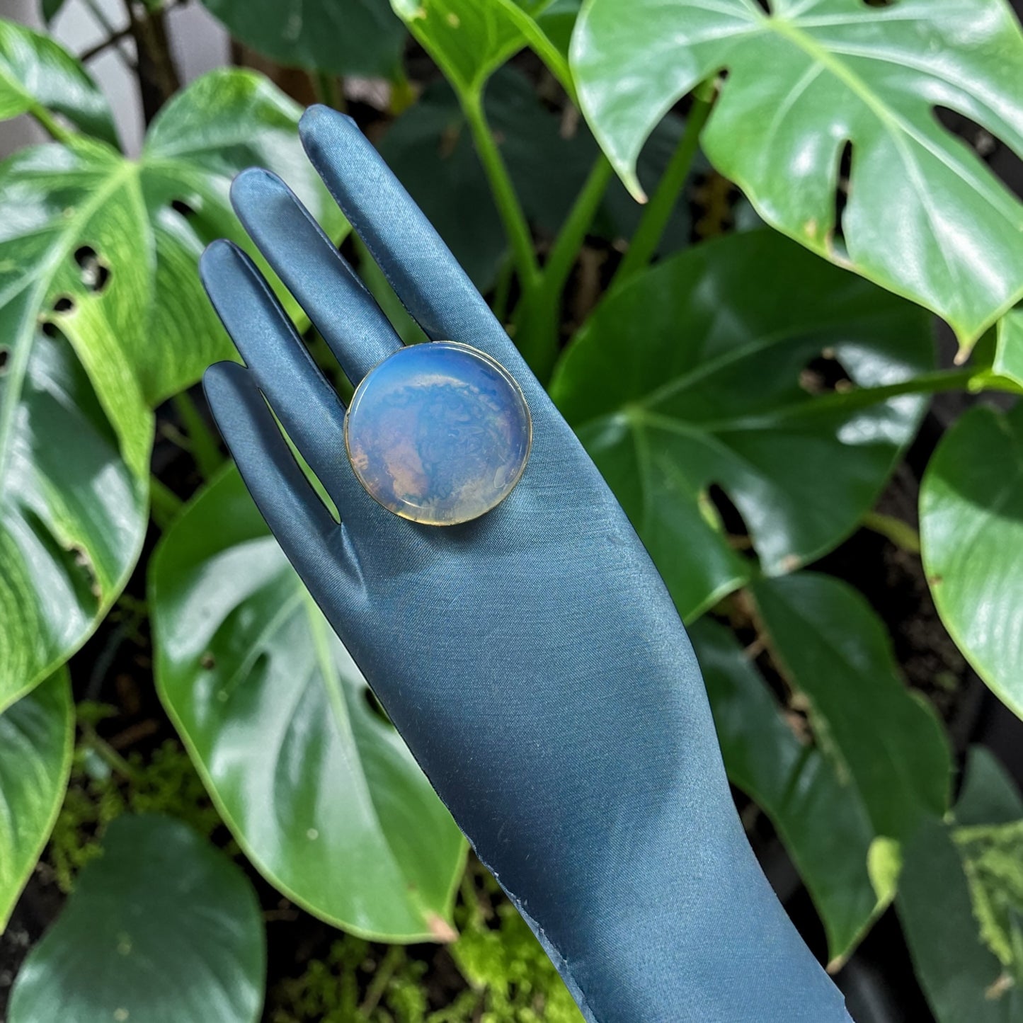 Opalite Brass Ring – Round