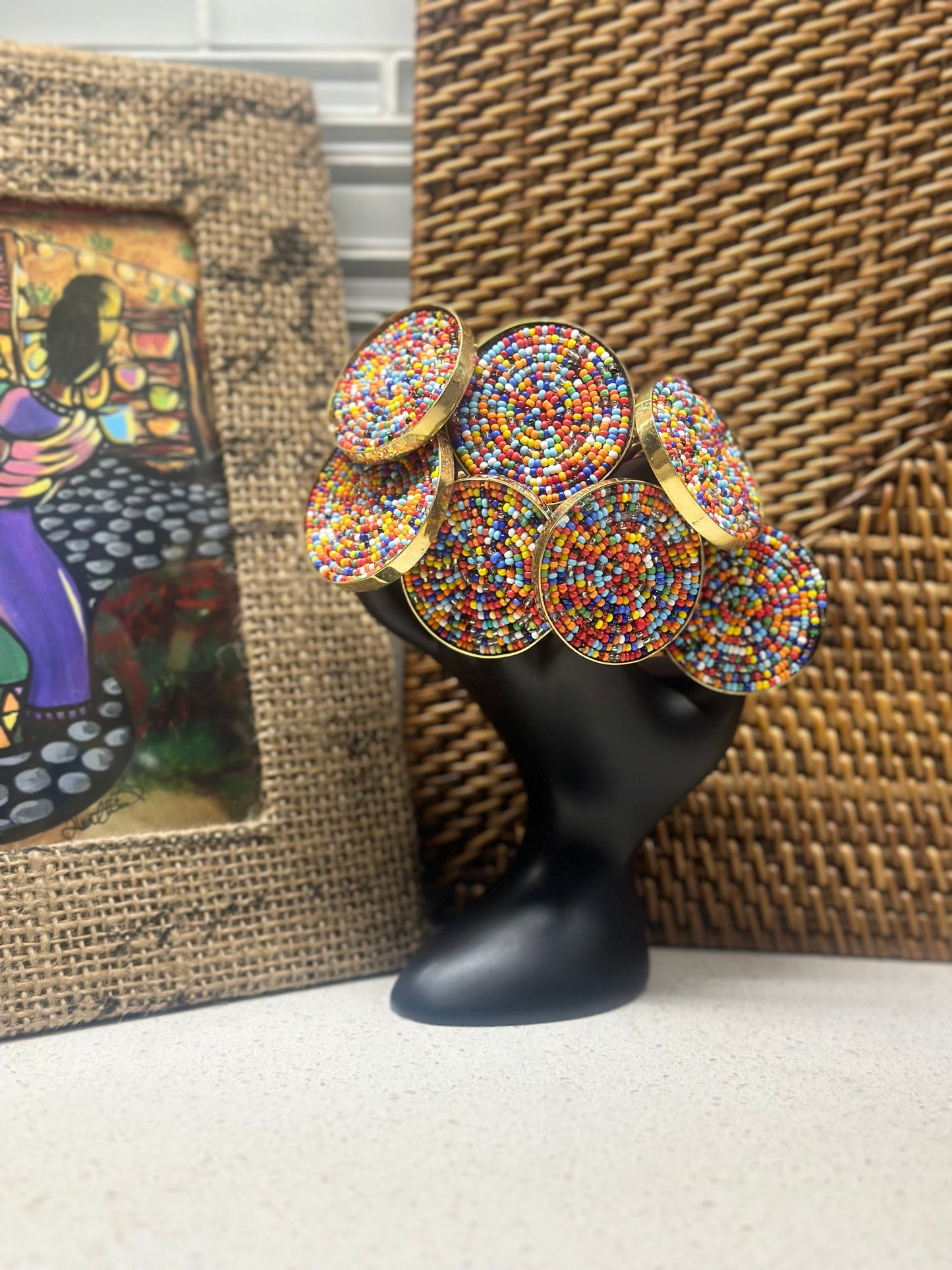 Umoja Rainbow Beaded Brass Ring