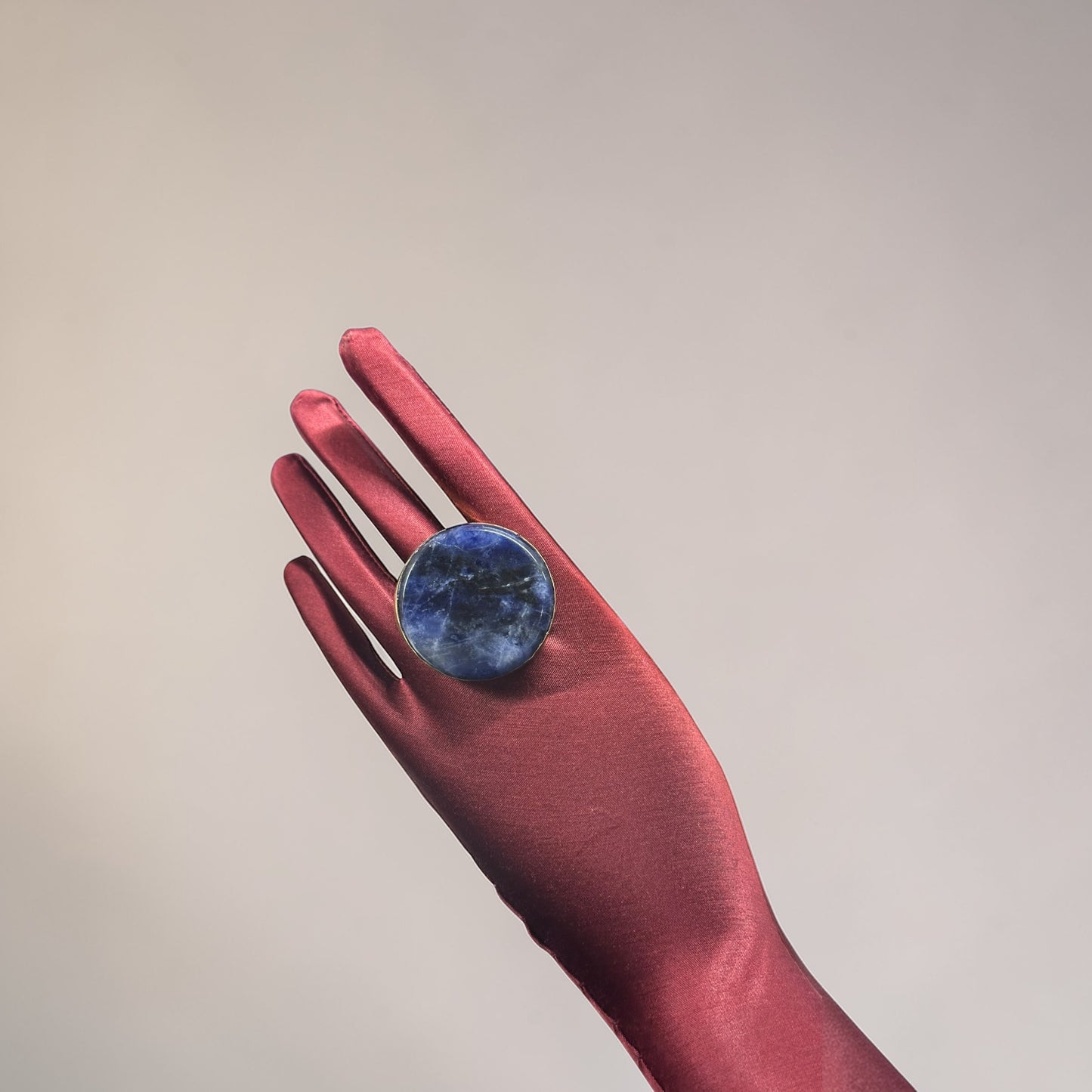 Sodalite Brass Ring – Round