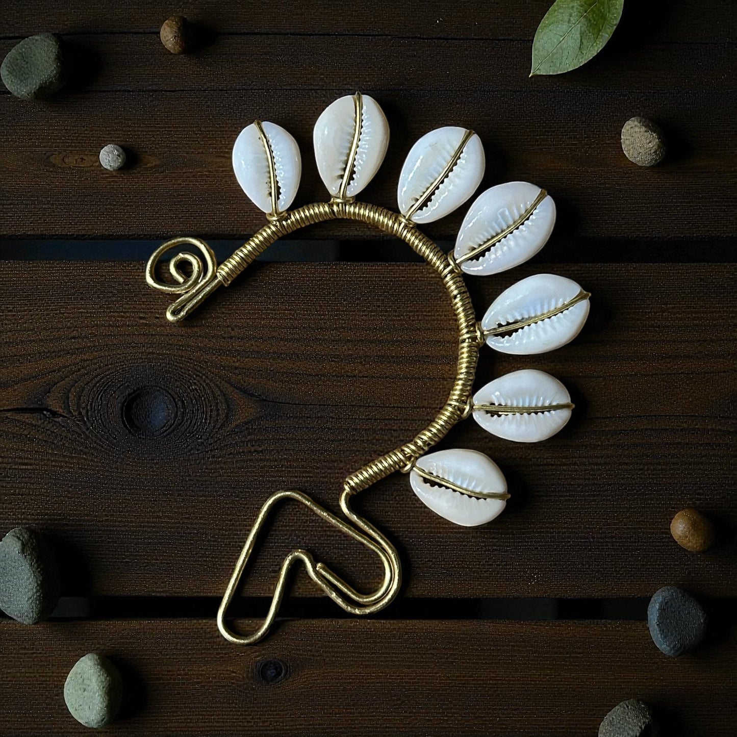 Cowrie Heart Empress Ear Cuff – Left Ear