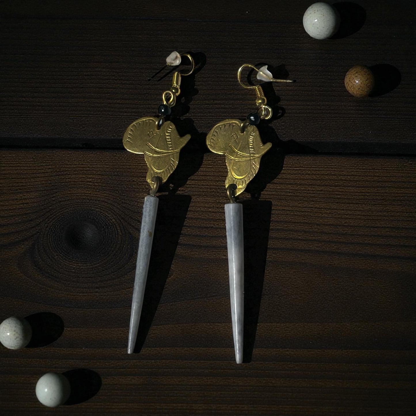 Africa Warrior Spear Earrings — Grey Smoke