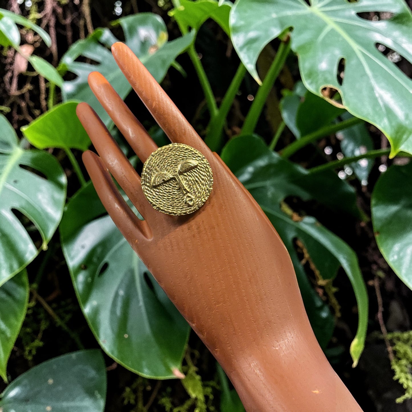 Ancestral Face Brass Ring