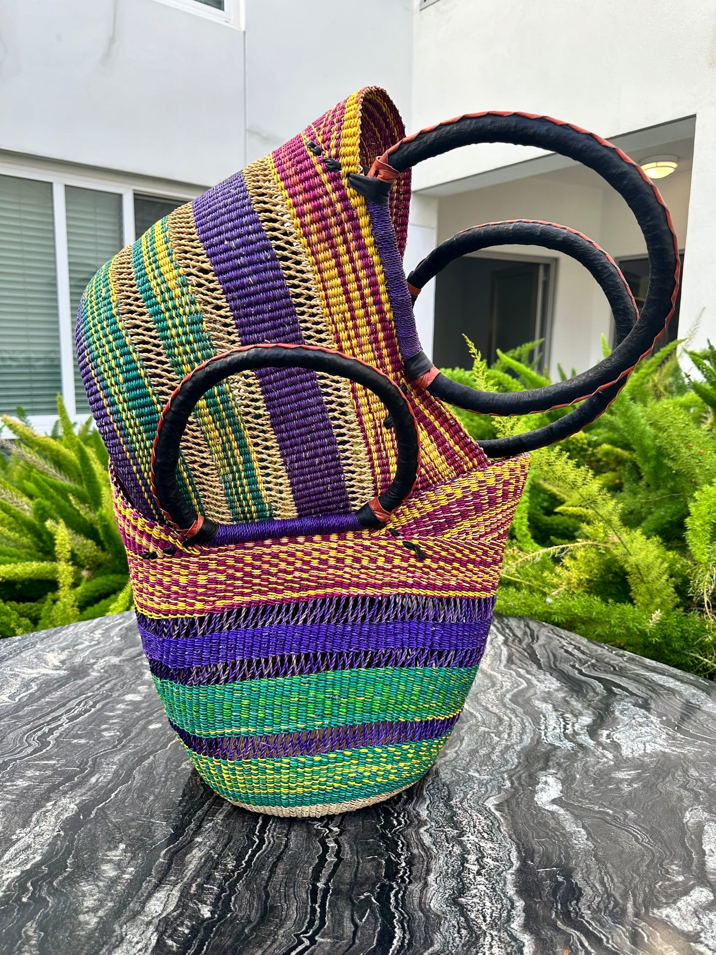 Purple Green Yellow Maroon U-Shopper Basket