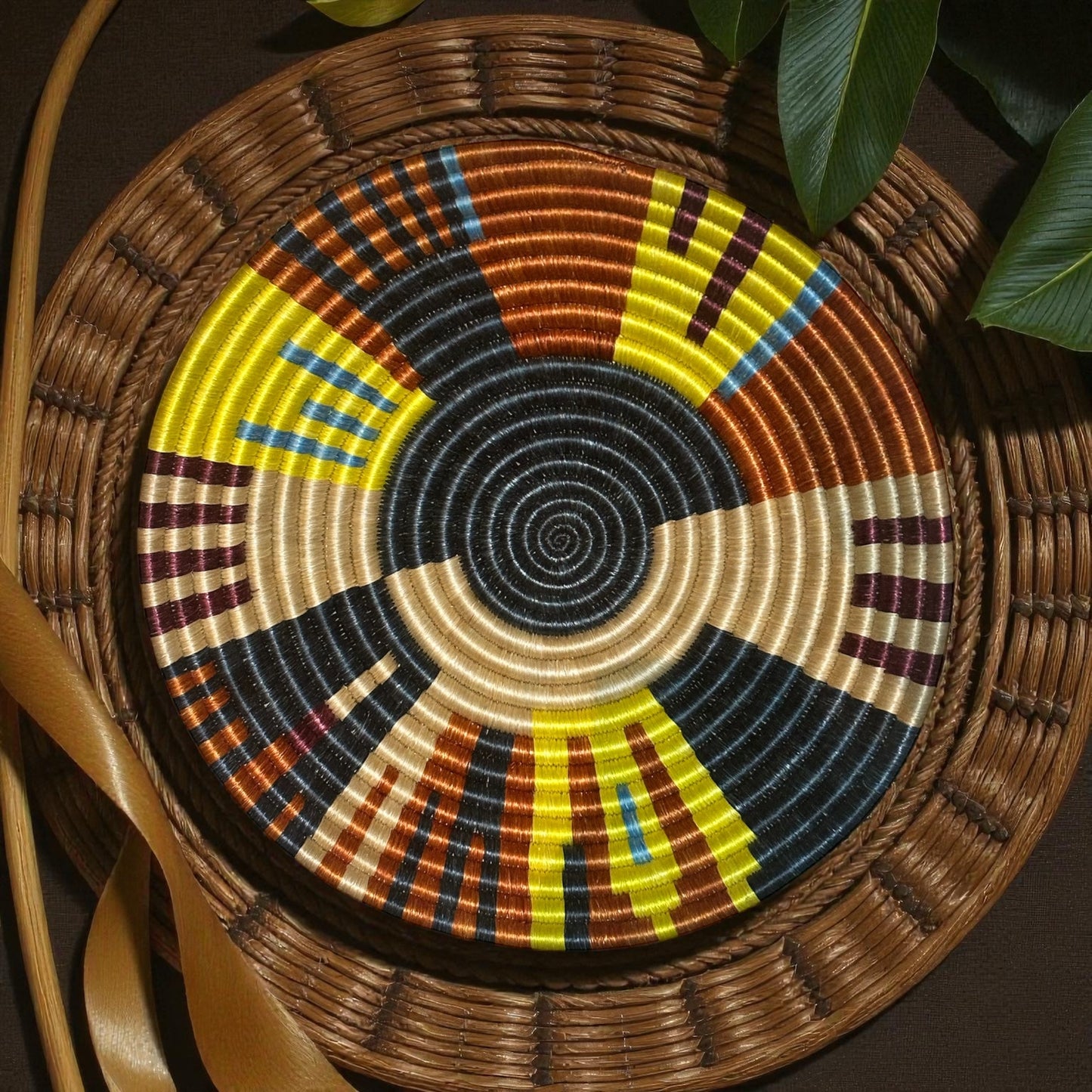 🌞 Golden Pathways Woven Basket