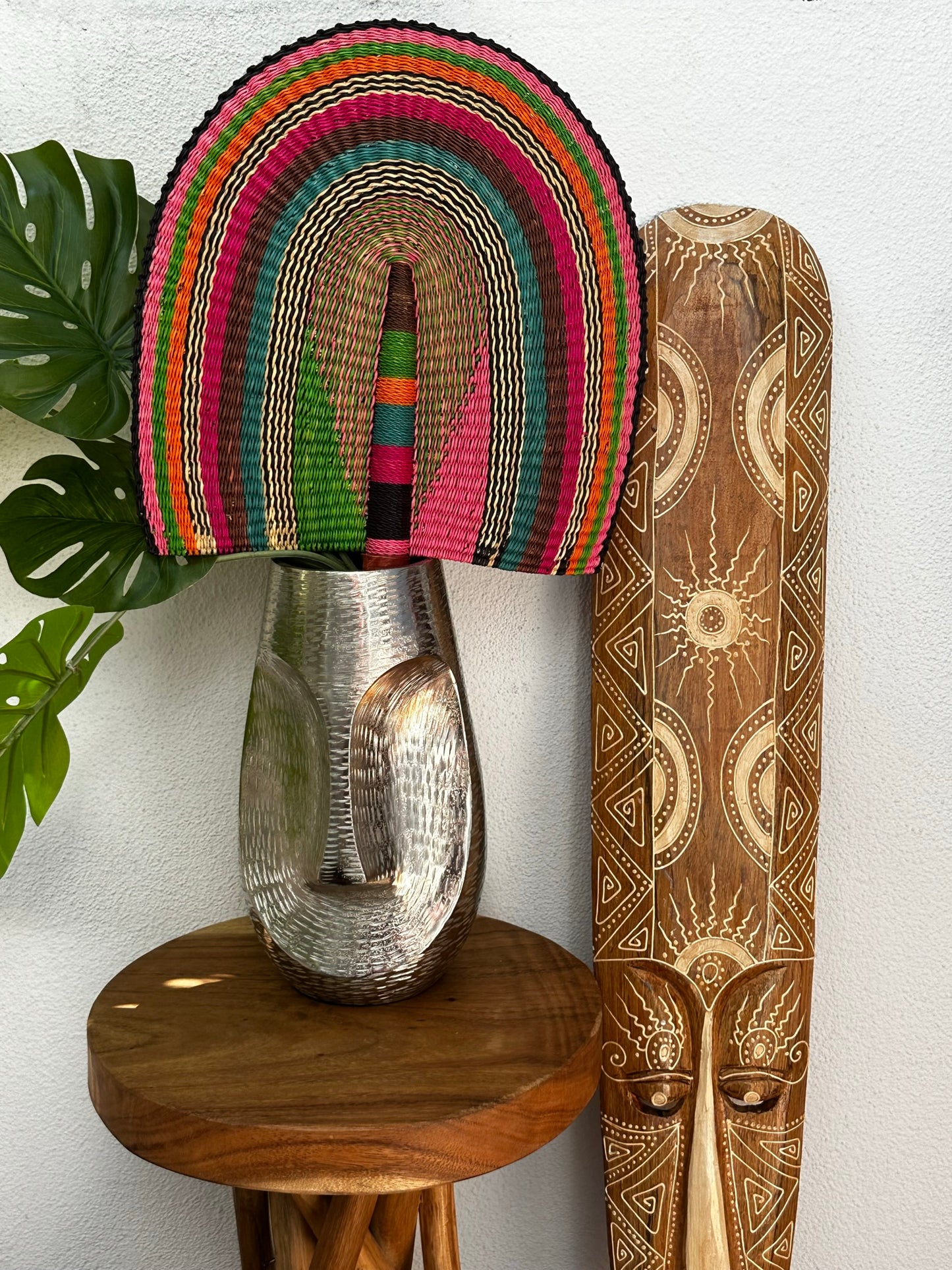 Colorful Rainbow Woven Fan