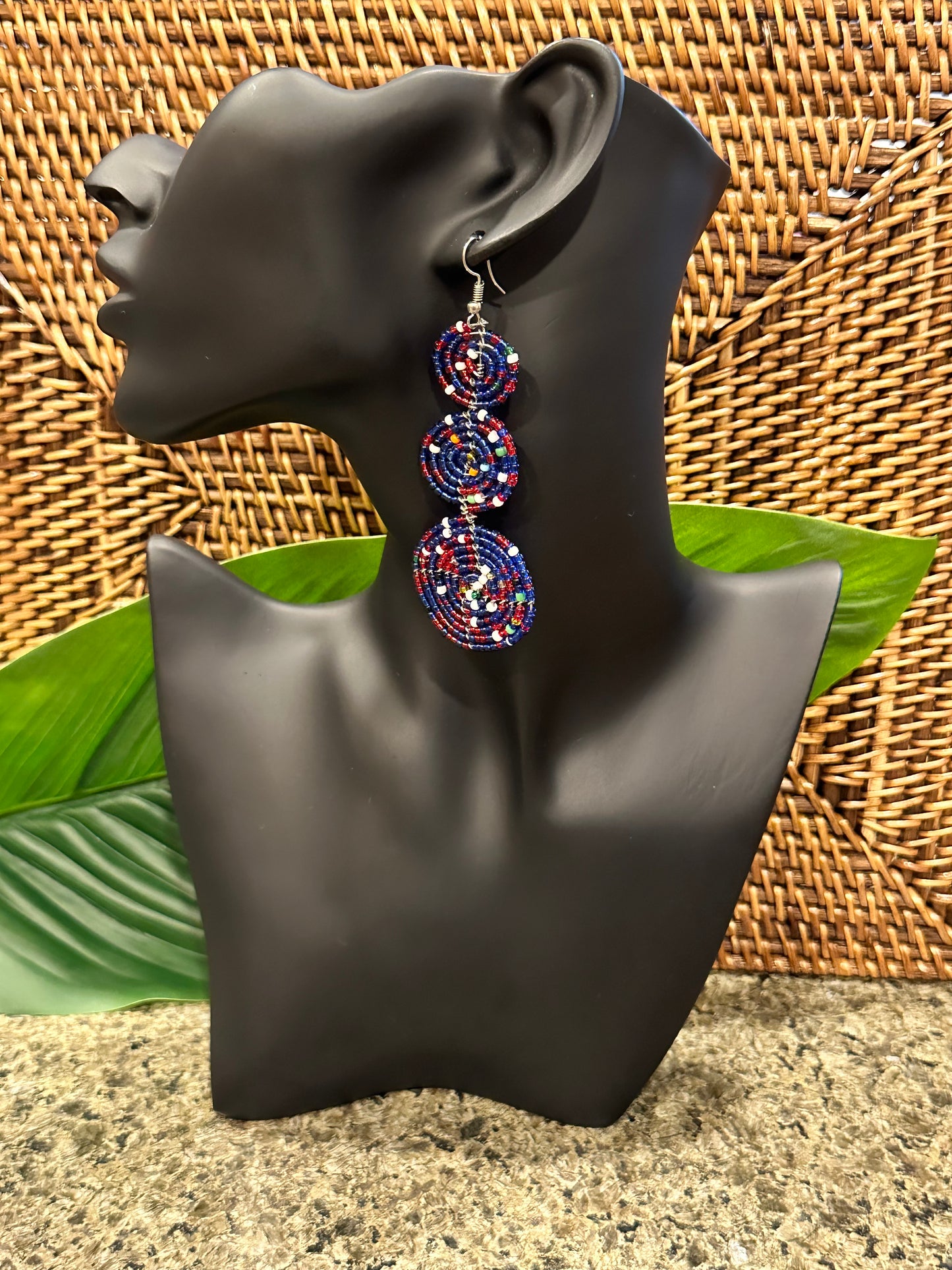 Rufaro Blue Red Earrings