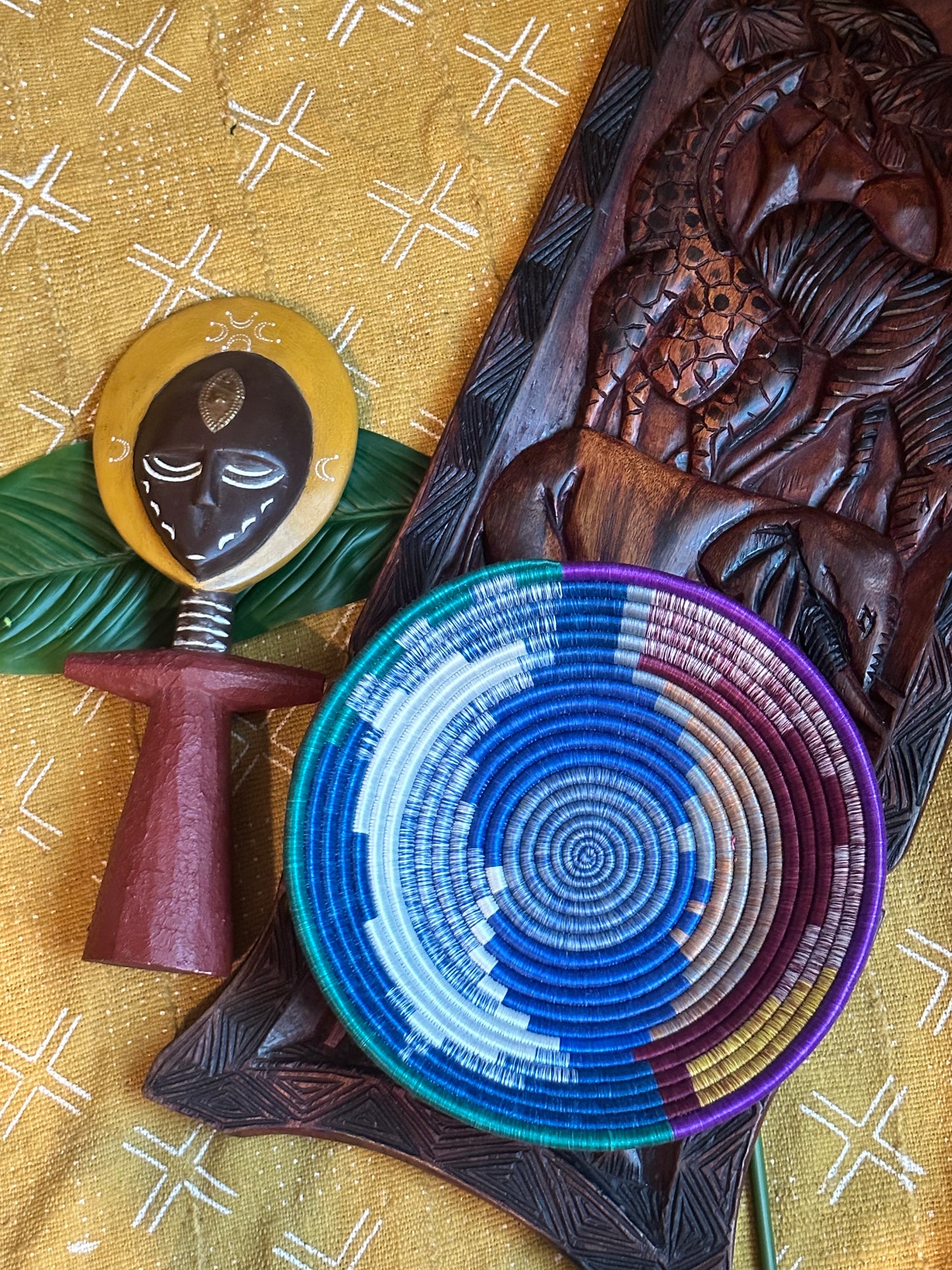 Aqua Fusion Woven African Basket