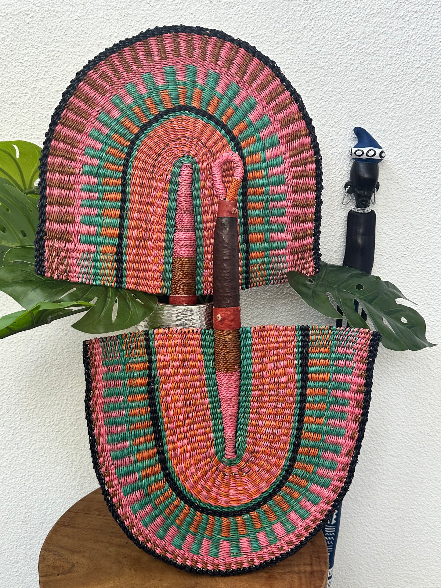 Pink Orange Teal Woven Fan