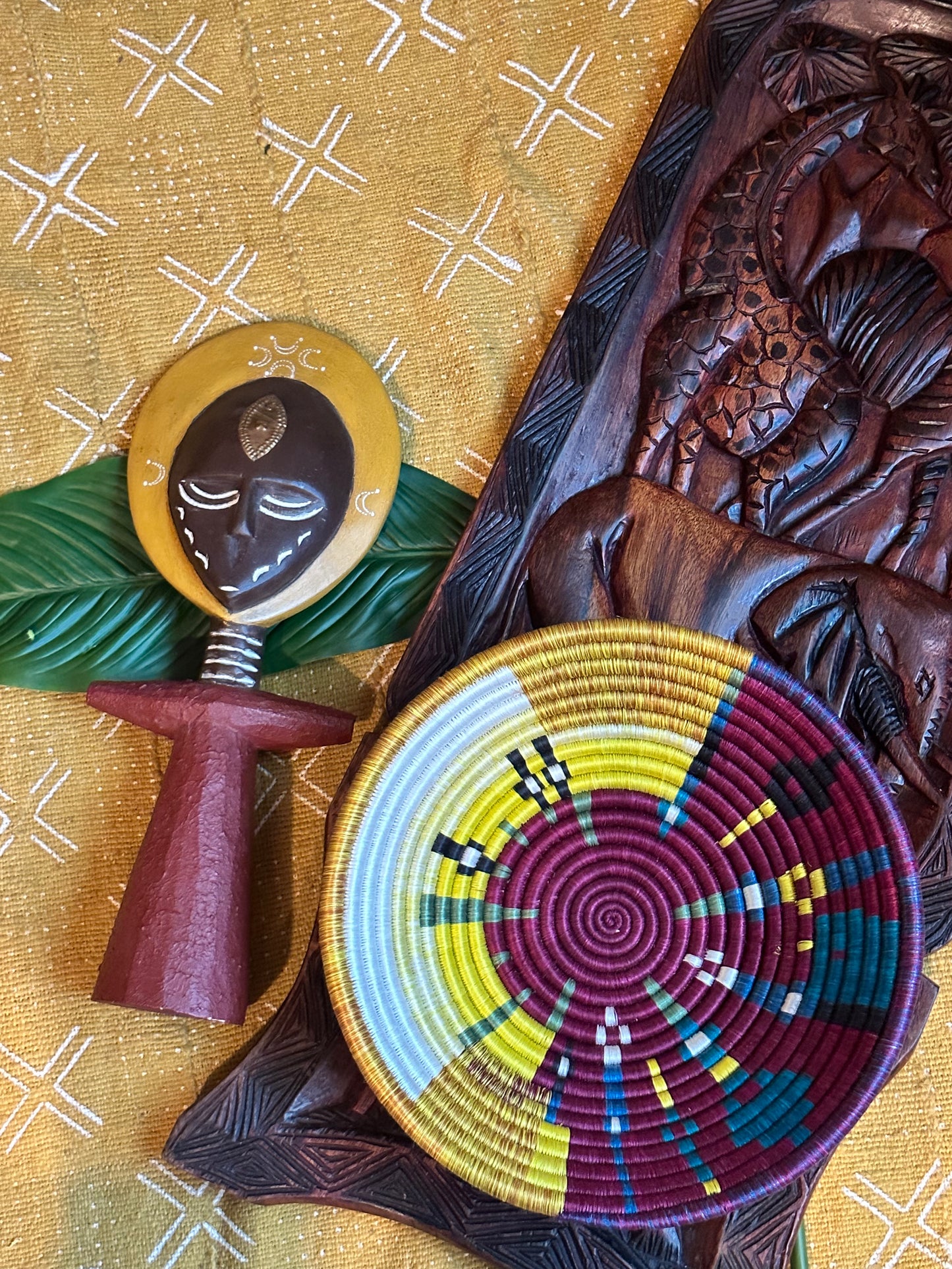 Crimson Serenade Garden Woven African Basket