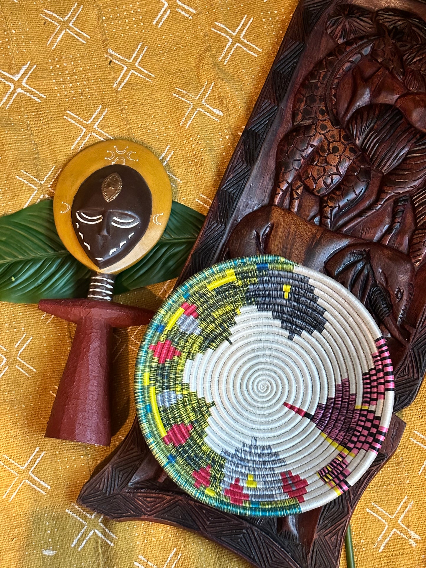 Aerial Oasis Woven African Basket