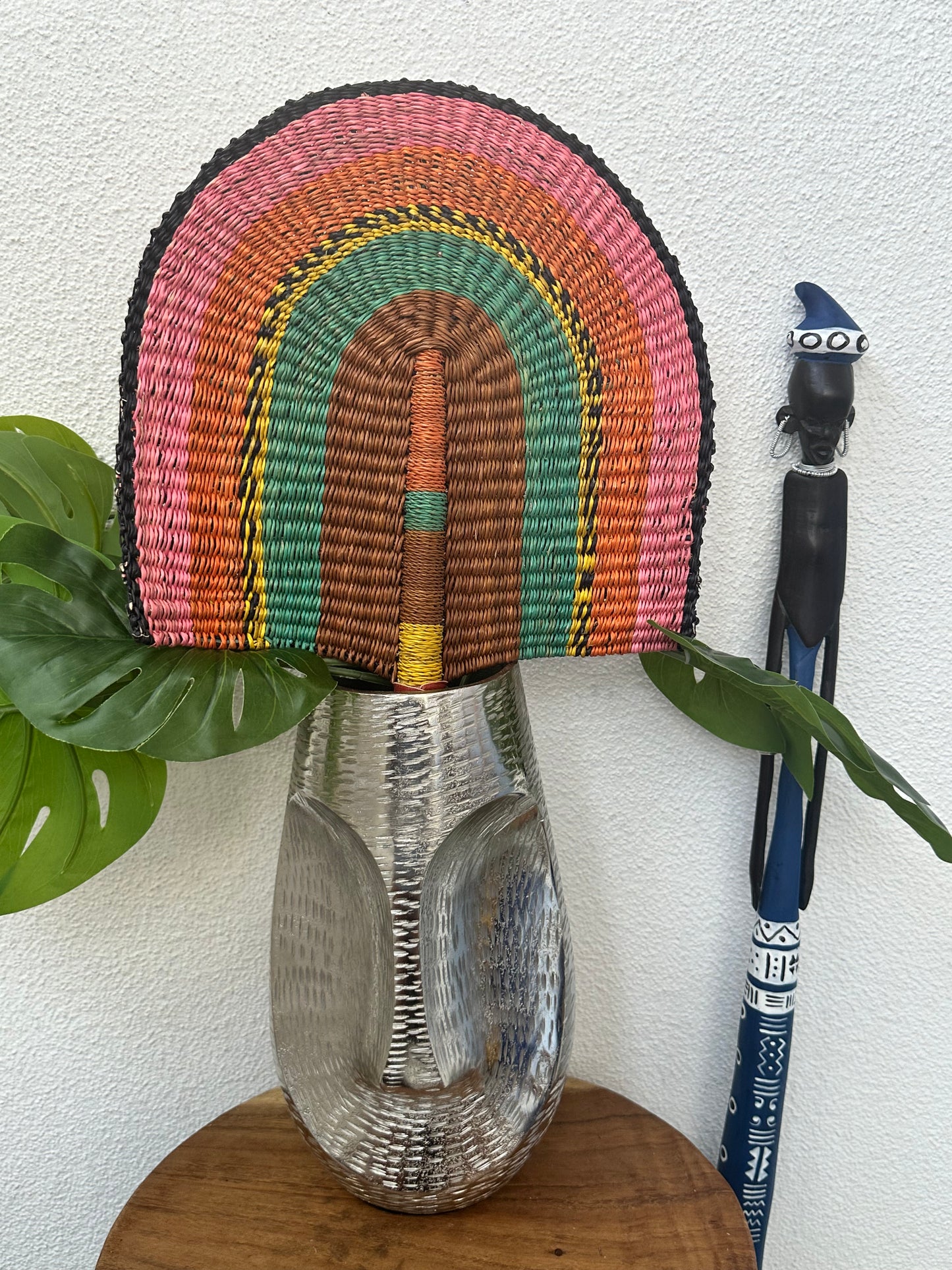 Brown Teal Woven Fan