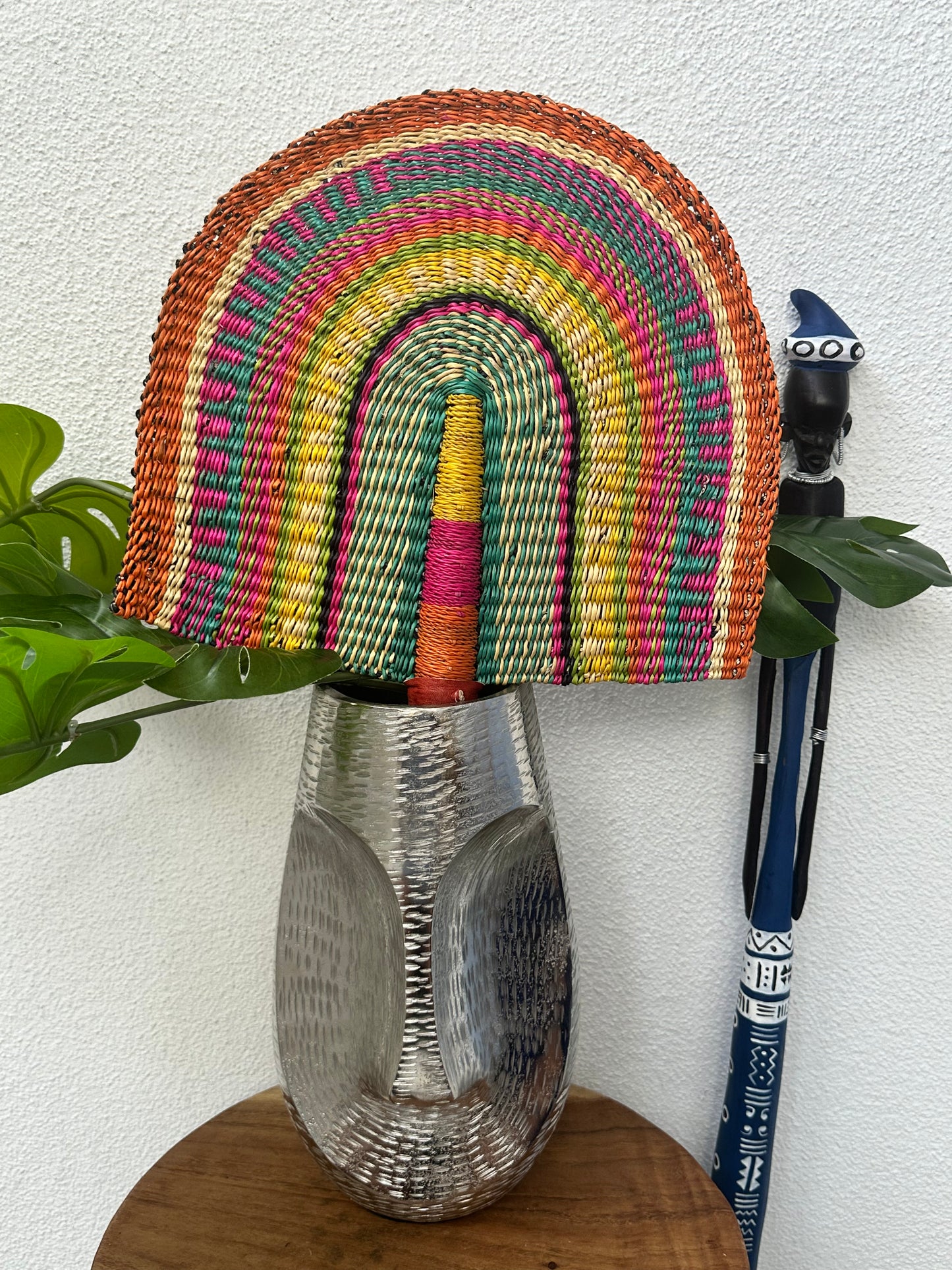 Orange Colorful Woven Fan
