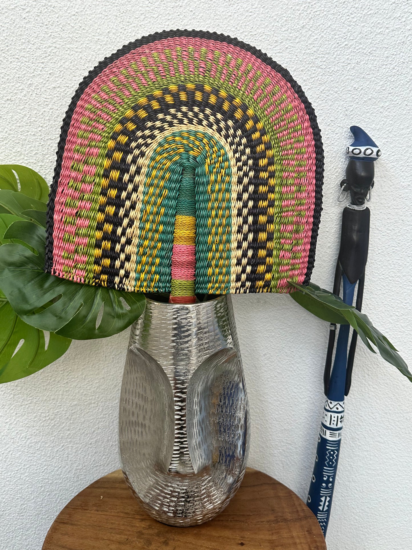 Yellow Turquoise Woven Fan