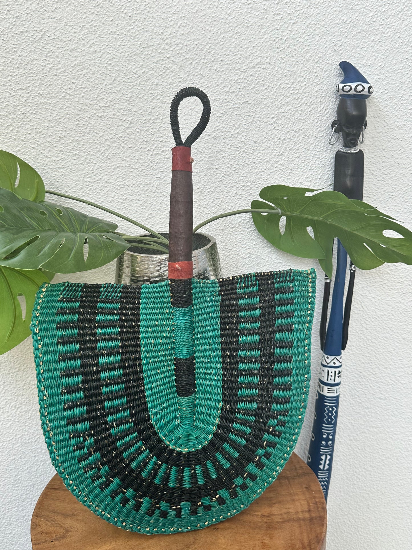 Teal Woven Fan