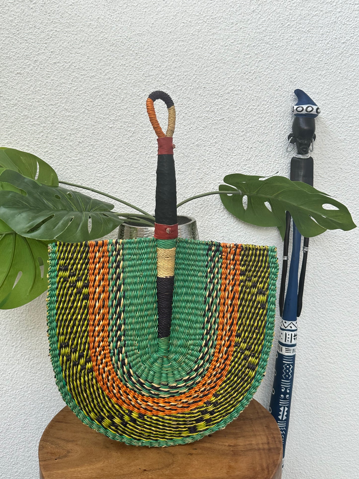Turquoise Woven Fan