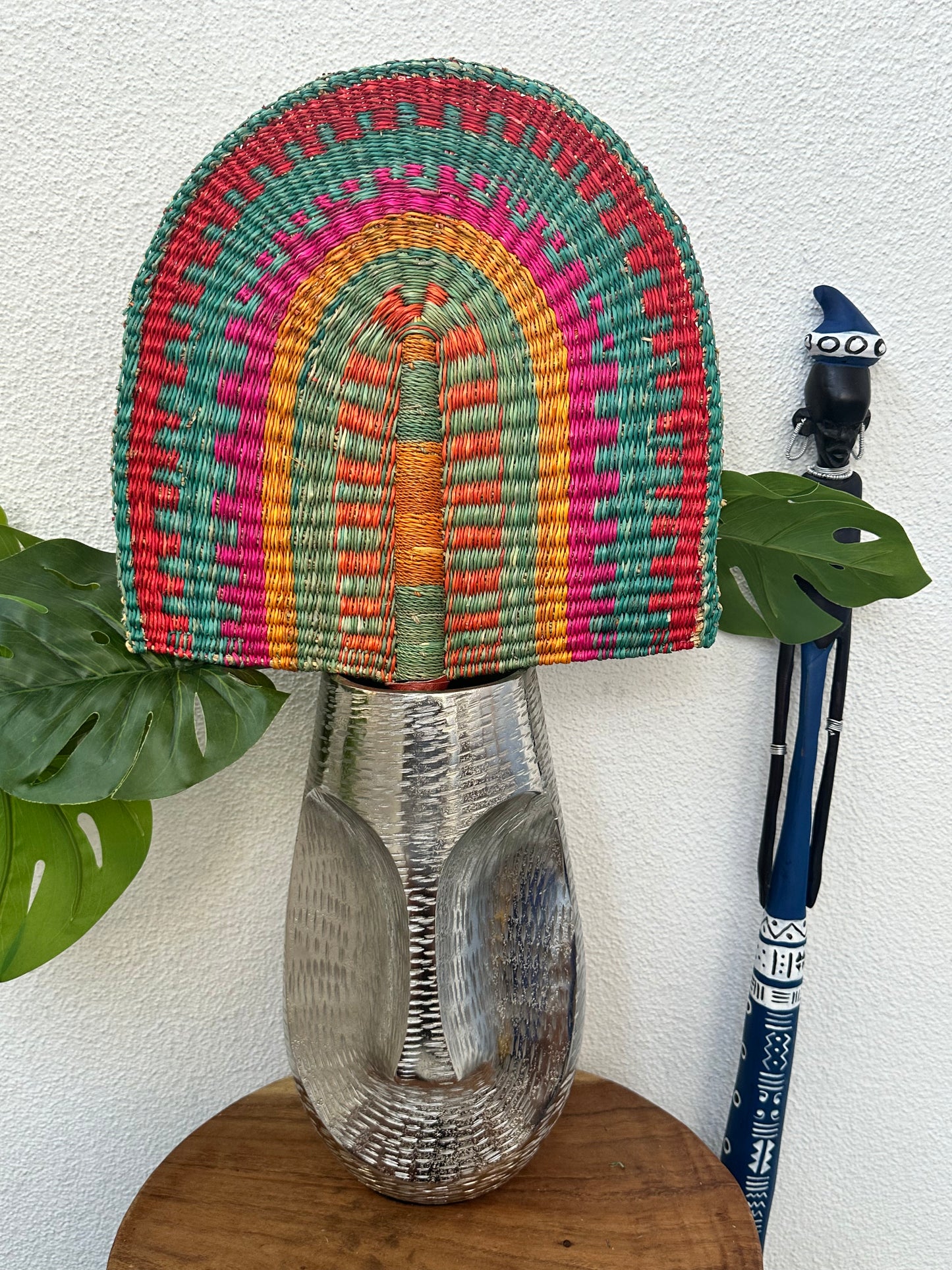 Teal Orange Woven Fan