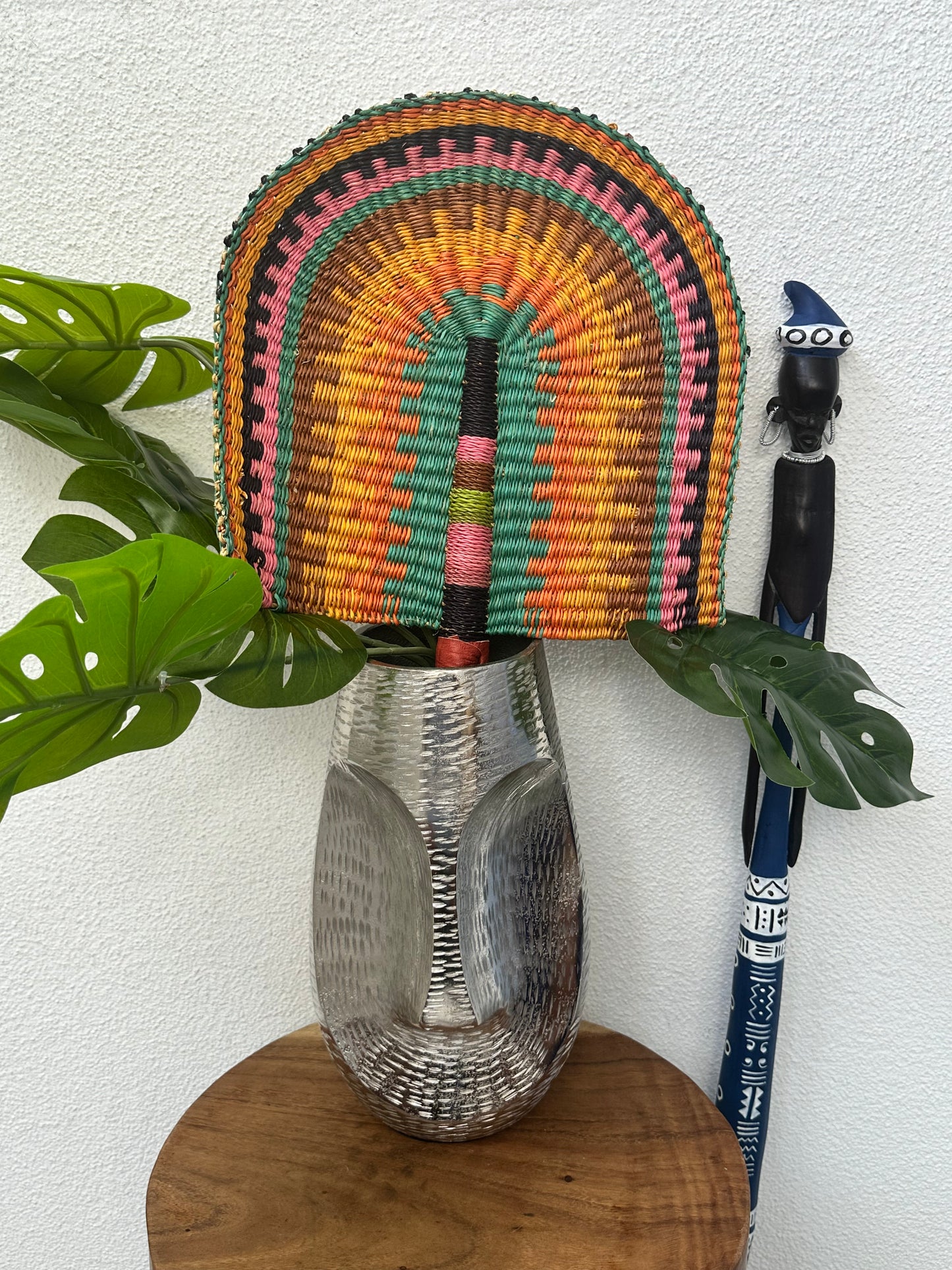 Orange Brown Yellow Woven Fan