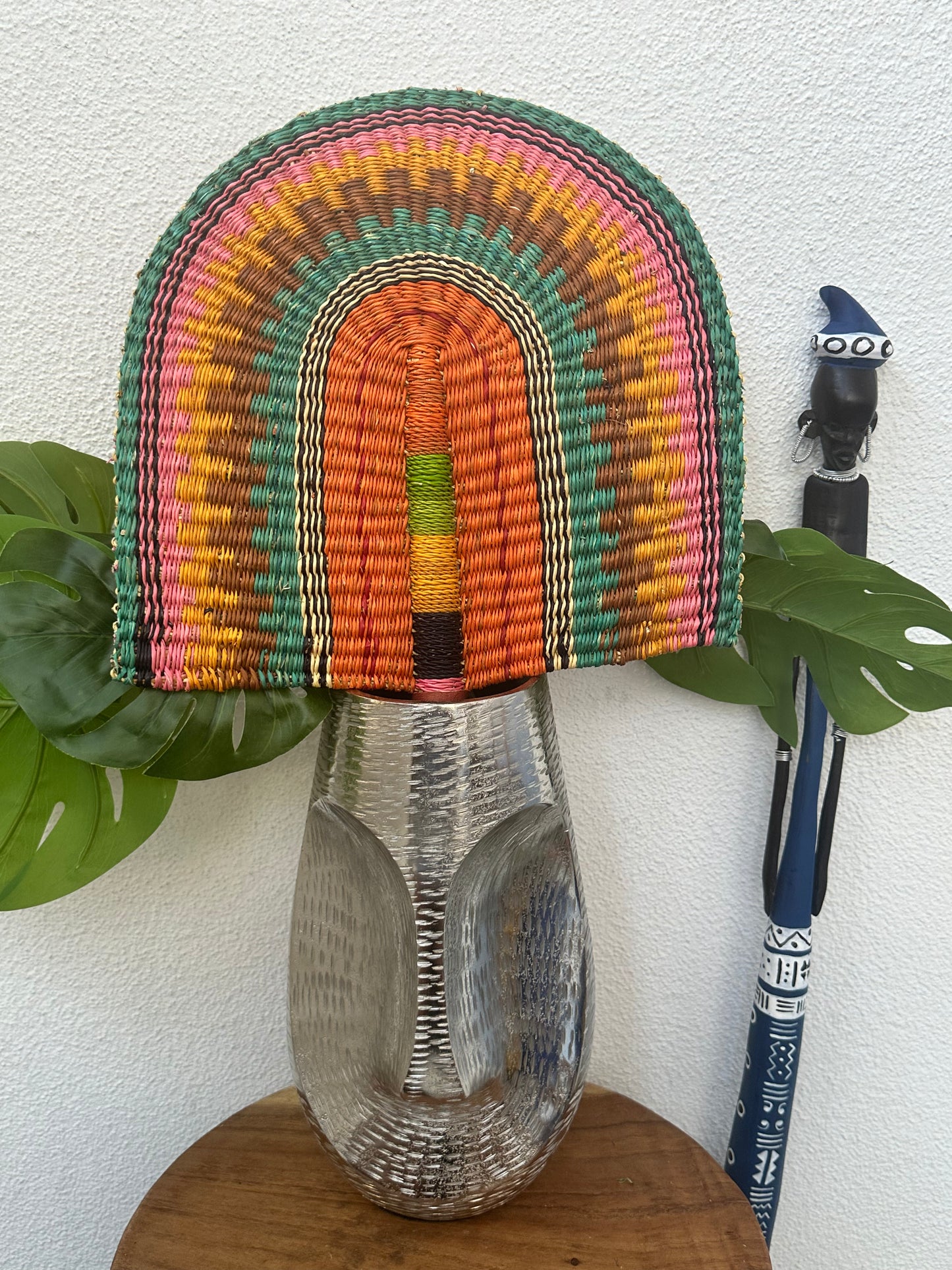 Orange Green Yellow Black Woven Fan