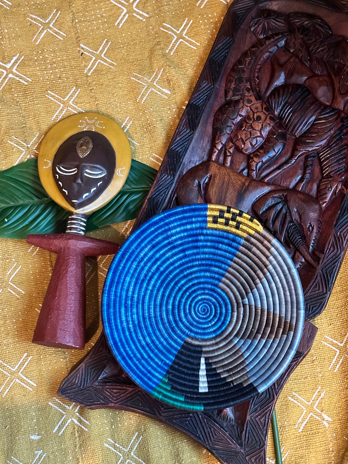 Twilight Mirage Woven African Basket