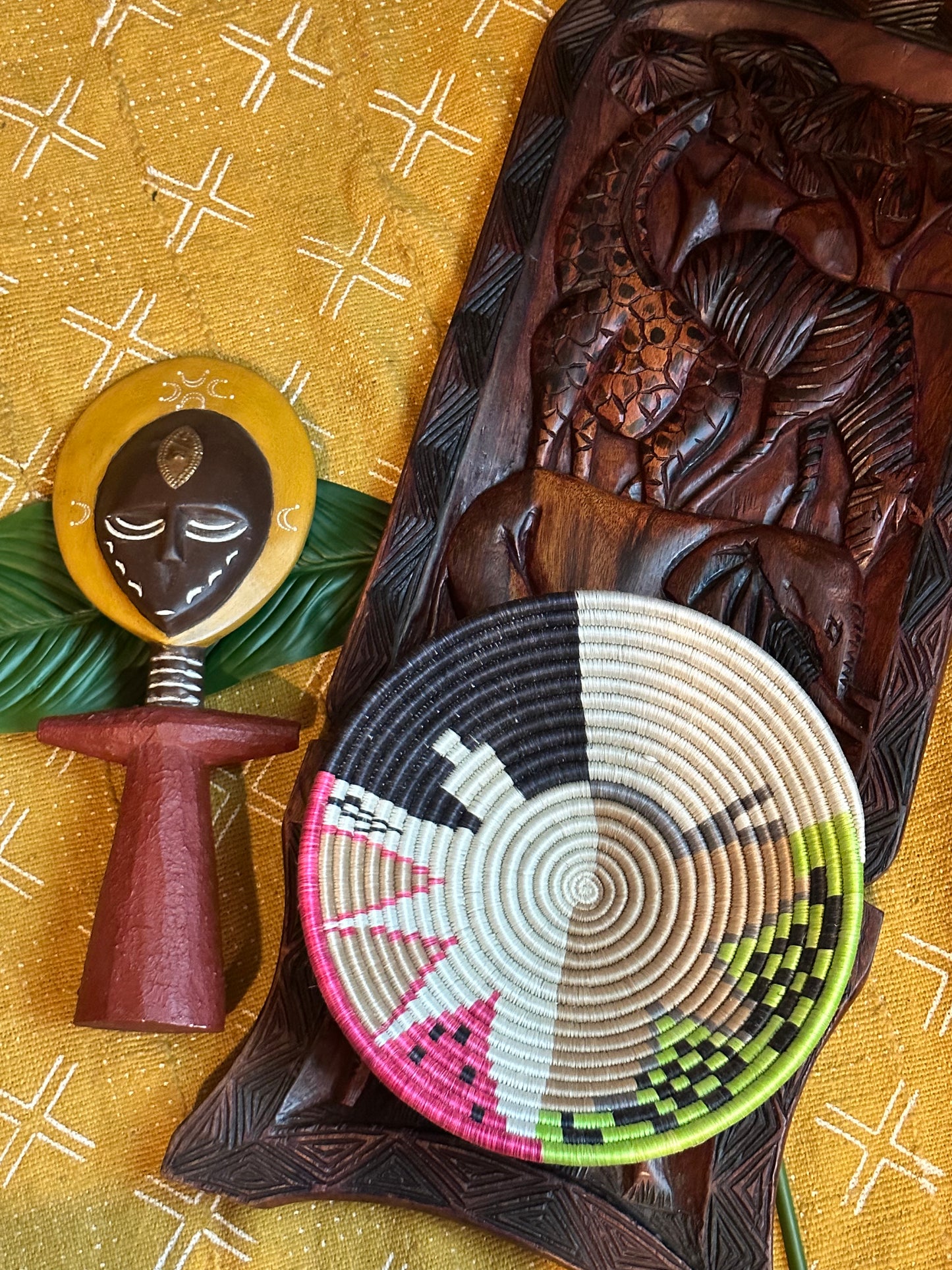Rosy Fusion Style 2 Woven African Basket