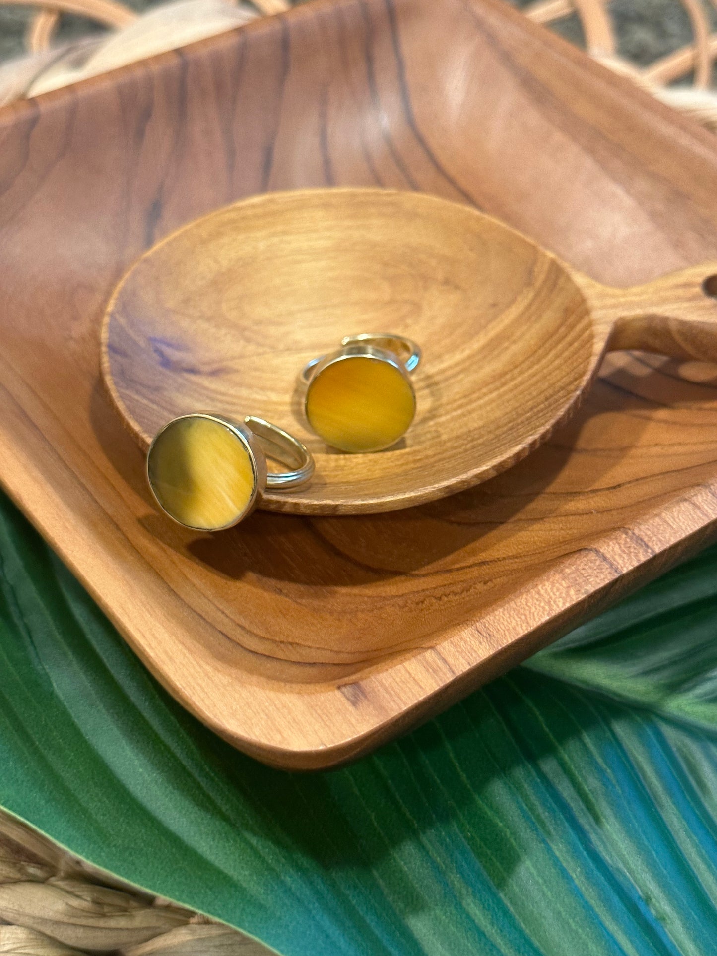 Yellow Tiger Eye Ring