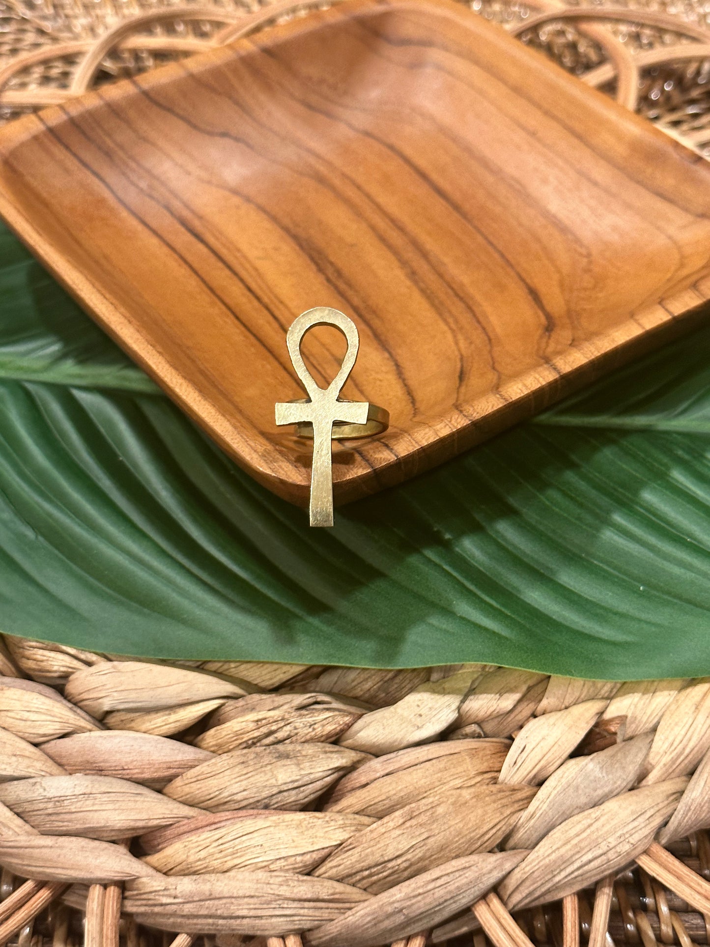 Ankh Brass Ring Style 2 (Slight Imperfection)