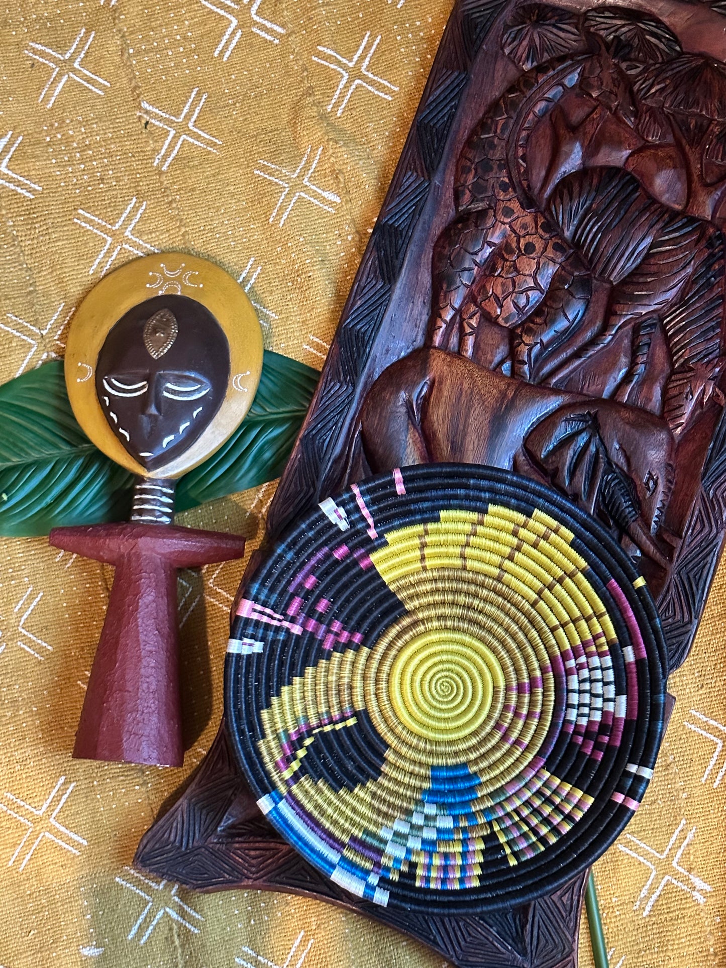 Eclectic KaleidoHue Woven African Basket