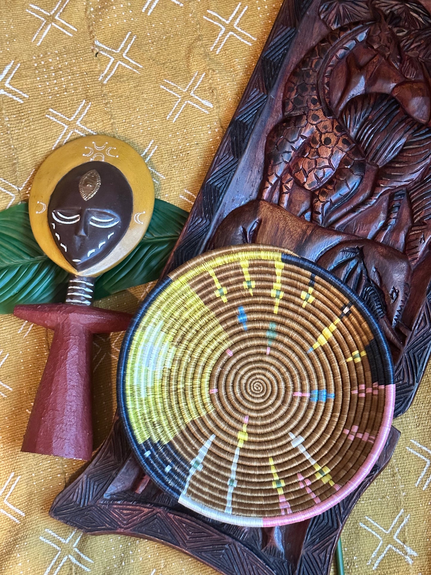 Golden Spice Garden Woven African Basket