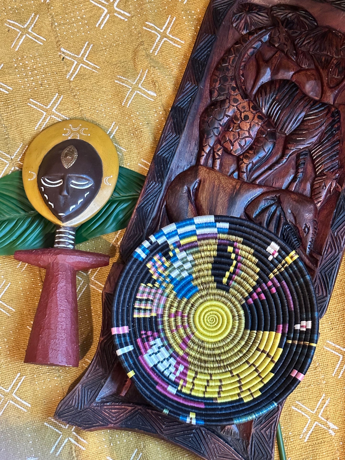 Eclectic KaleidoHue Style 2 Woven African Basket