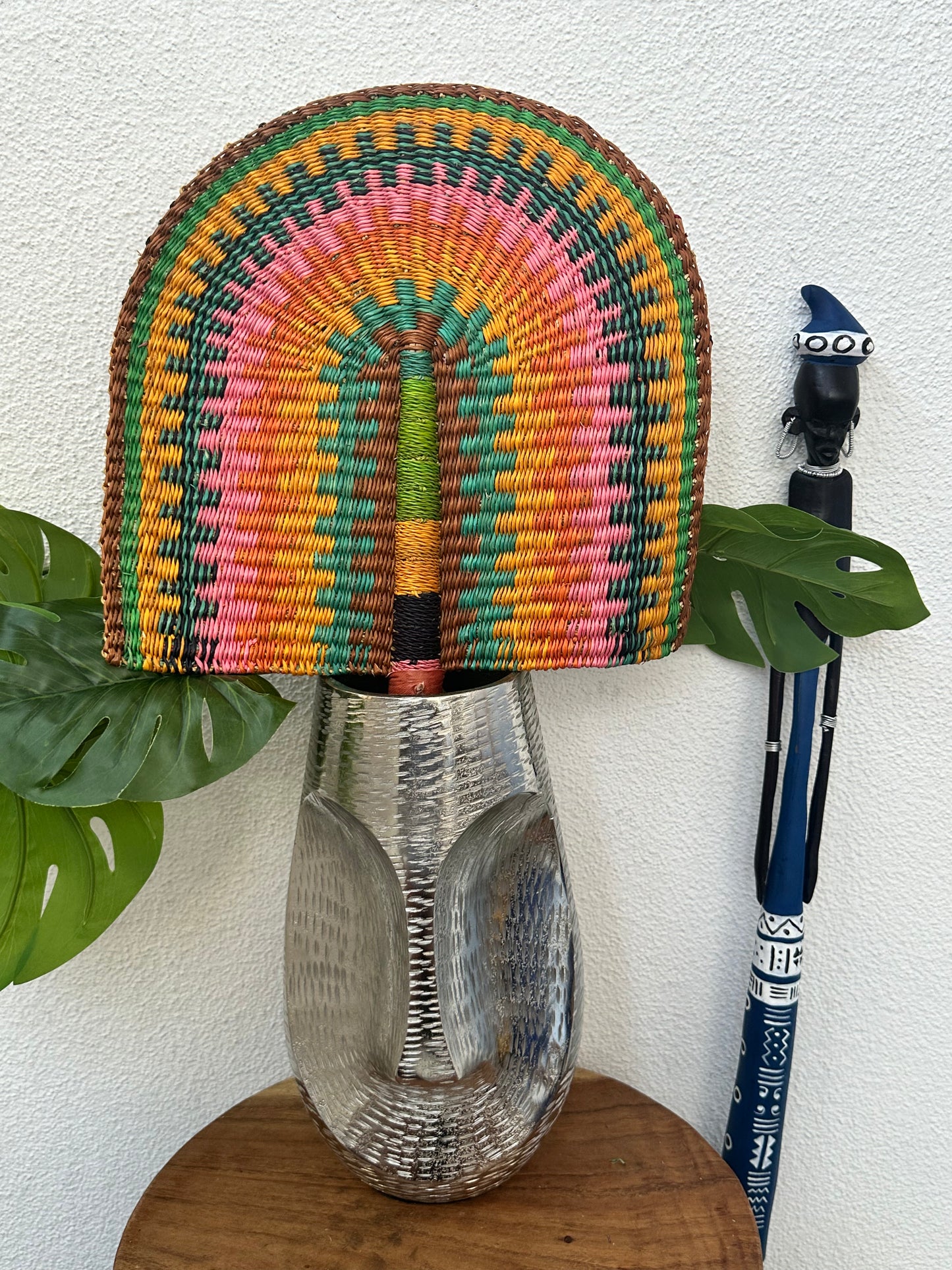 Green Yellow Black Woven Fan